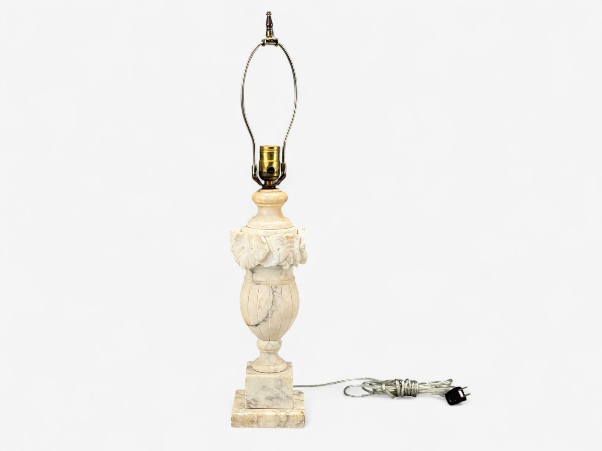 Italian Neoclassical, Marble, Alabaster, Brass, Table Lamps, Italy, 1940s