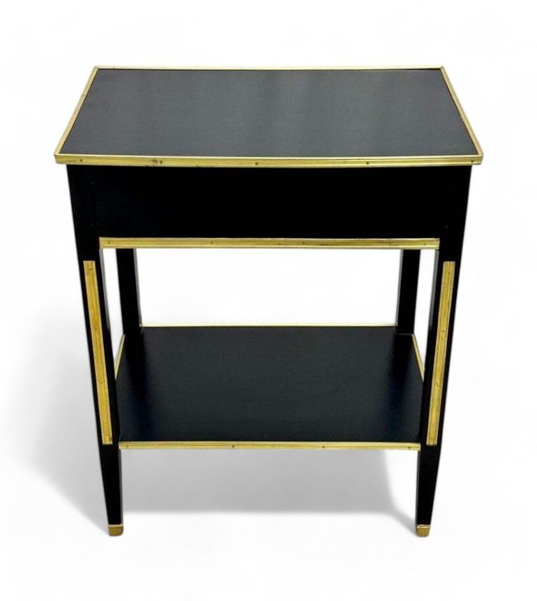 Russian Neoclassical Style, Hollywood Regency, Nightstands, Painted Wood, Bronze