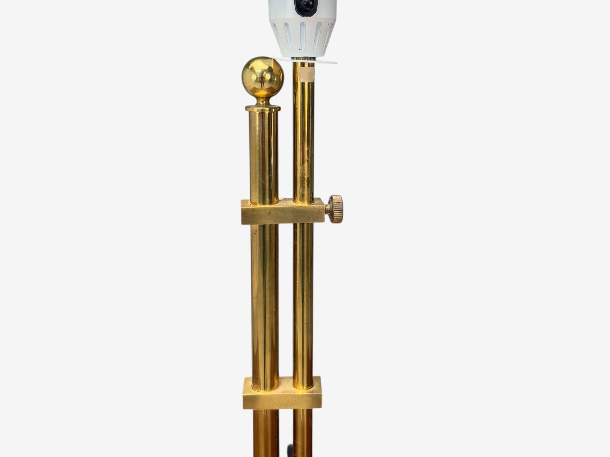 Bergboms, Swedish Modern, Brass, Fabric, Adjustable Table Lamp, Sweden, 1980s