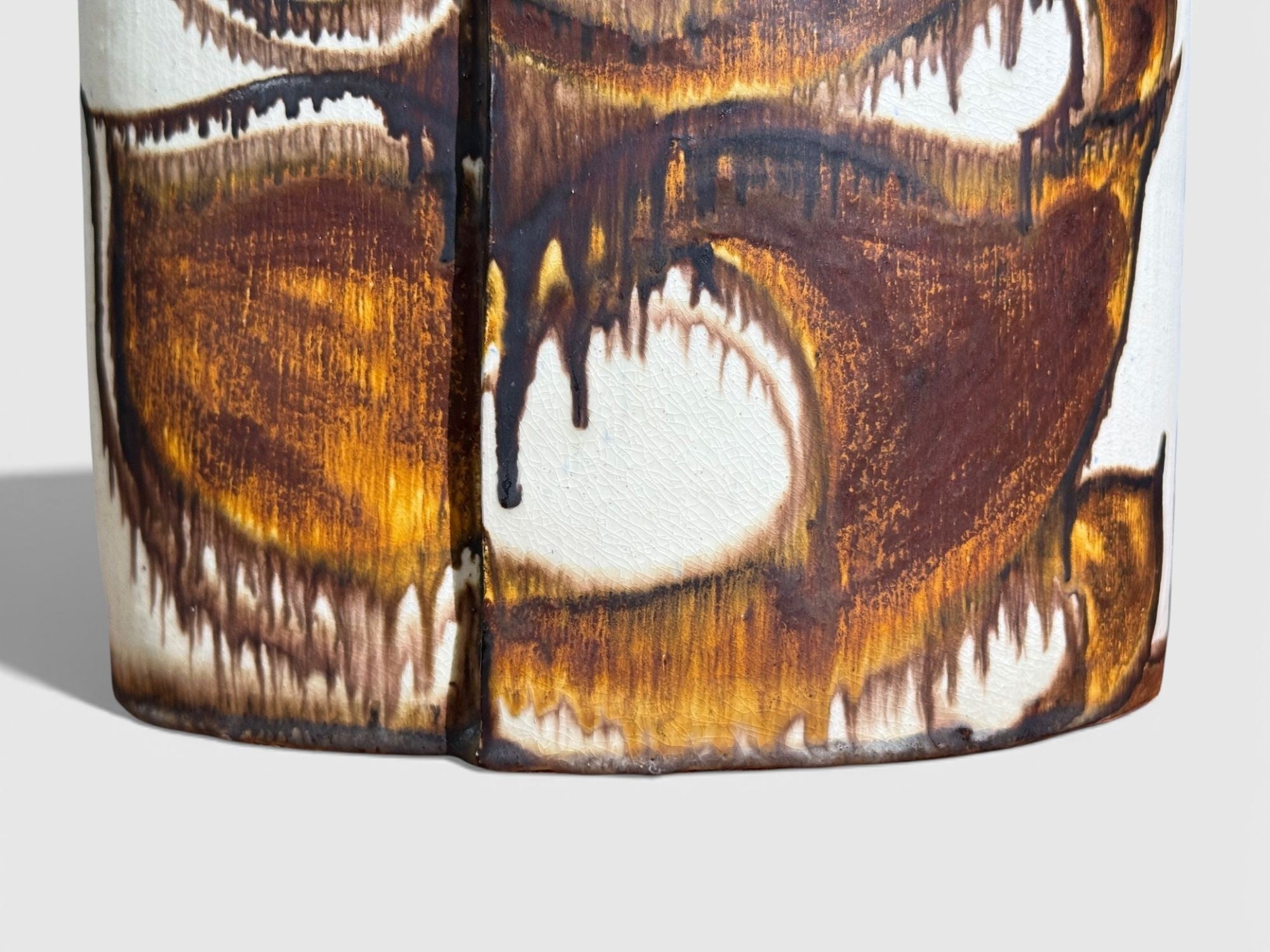 BJ Keramik, Large Table Lamp, Brown Stoneware, Denmark, 1960's