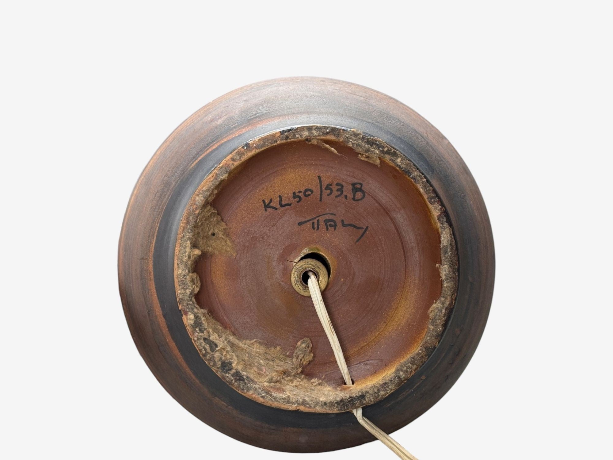 Aldo Londi Bitossi, Ceramic, Brass, Table Lamp, Italy, 1950s