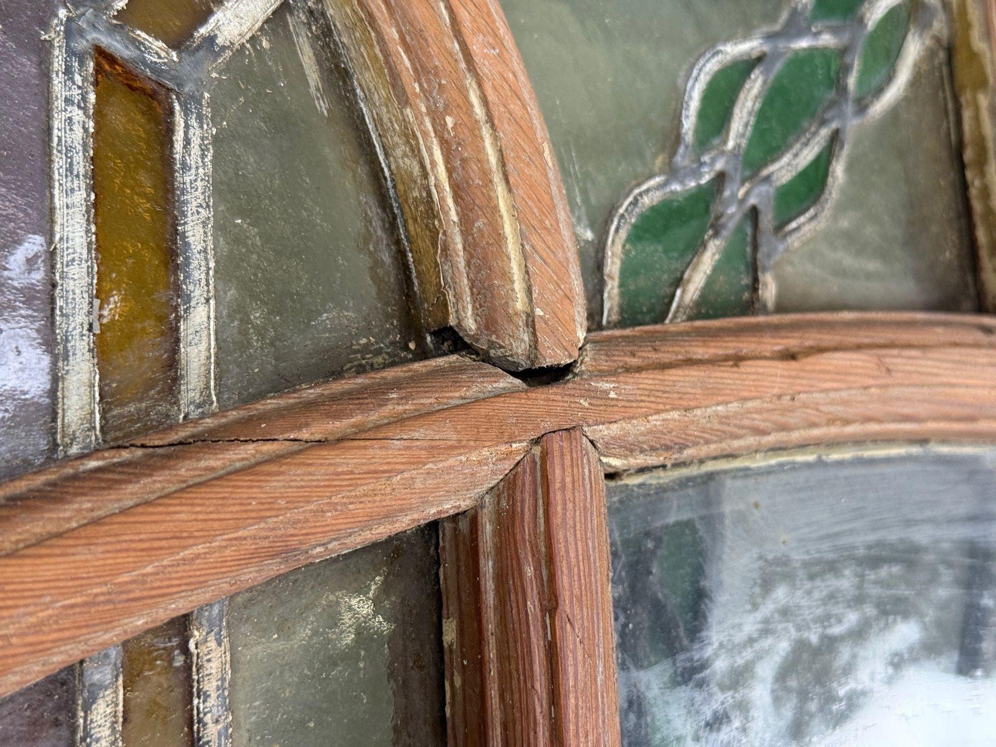 Neoclassical, Wood, Art Glass, Large Stained Glass Doors, Italy, 1930s