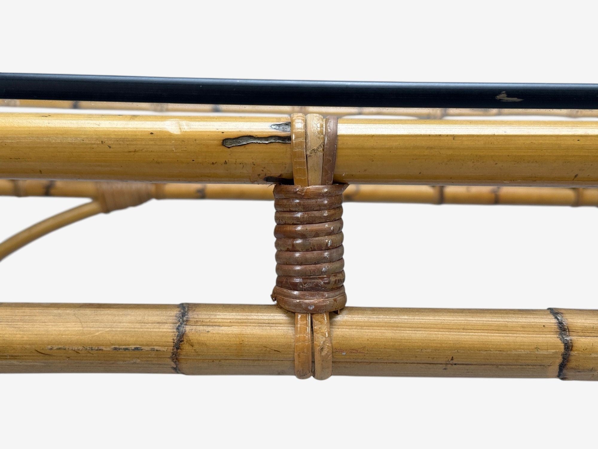 Dal Vera, Italian Modern, Bamboo, Cane, Glass, Dining Table, Italy, 1950s