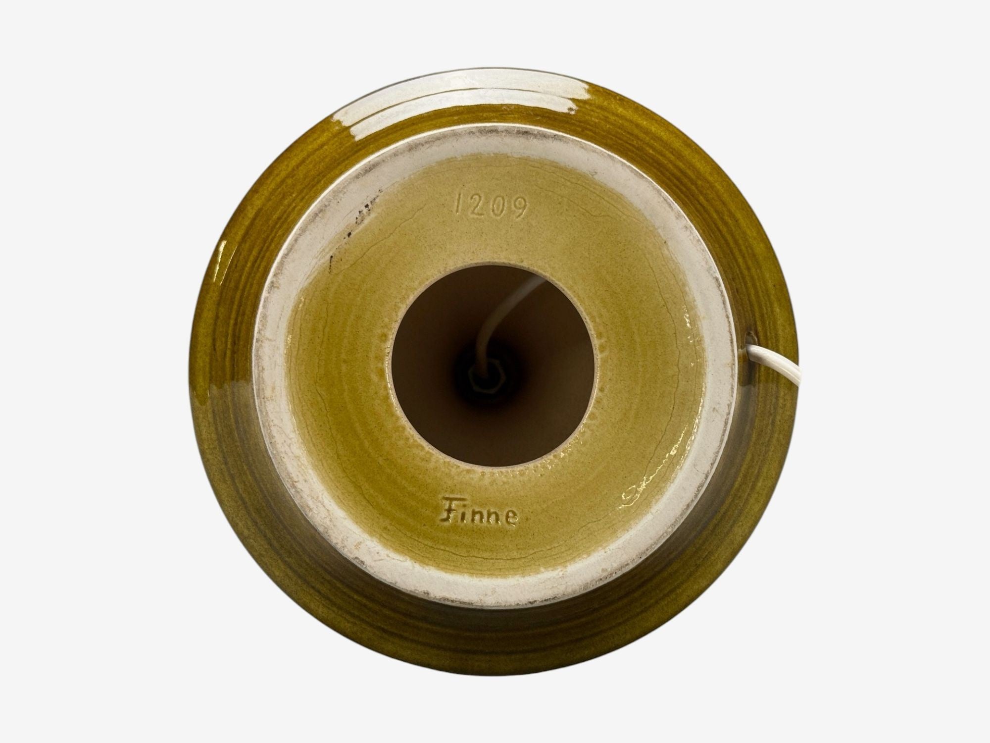 Arne Finne Nielsen, Olive Green Stoneware, Table Lamp, Denmark, 1960s