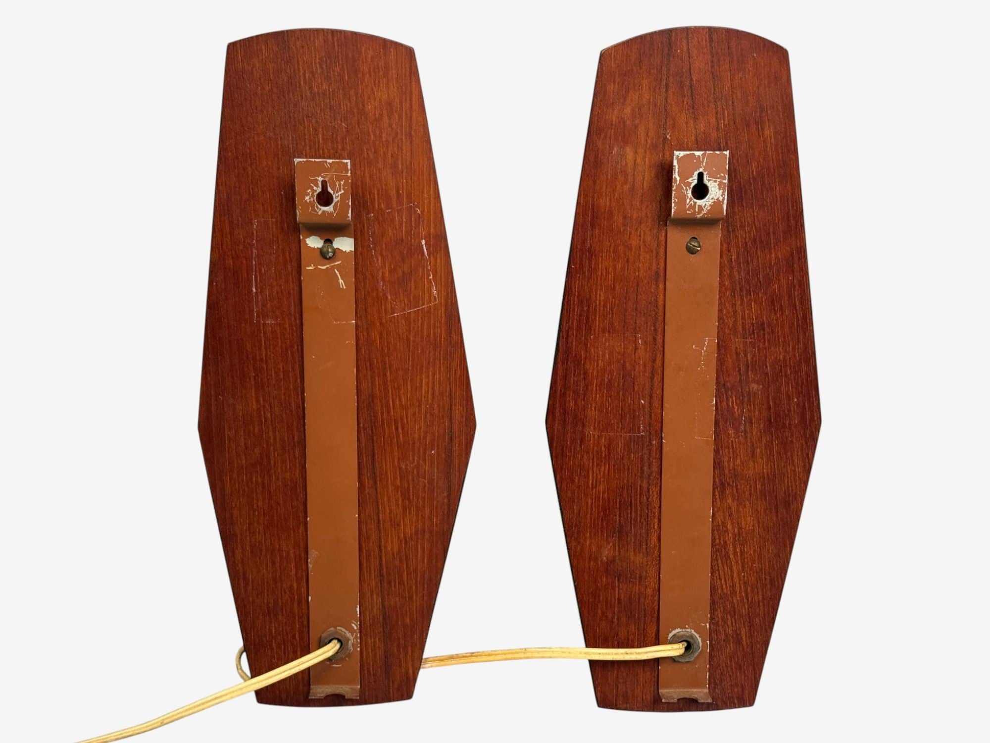 Danish Modern, Teak, Brass, Opaline Glass, Wall Lights, Denmark, 1960s