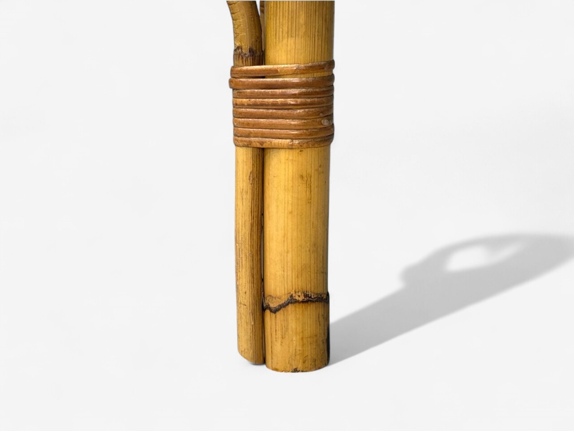 Vivai del Sud attr., Indian Cane, Wicker, Brass, Lounge Chairs, Italy, 1970s