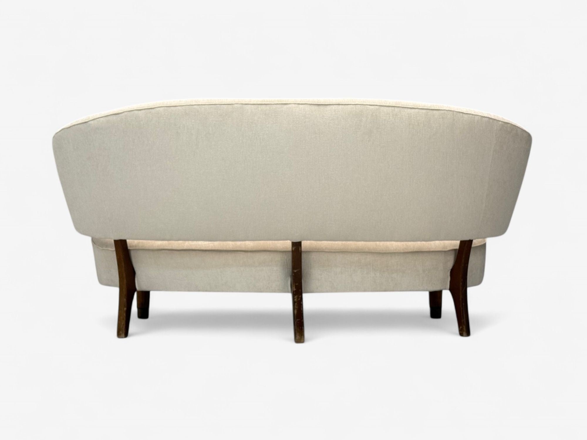 Aage Sattrup, Beech, Fabric, Rare Floating Sofa, Denmark, 1950s