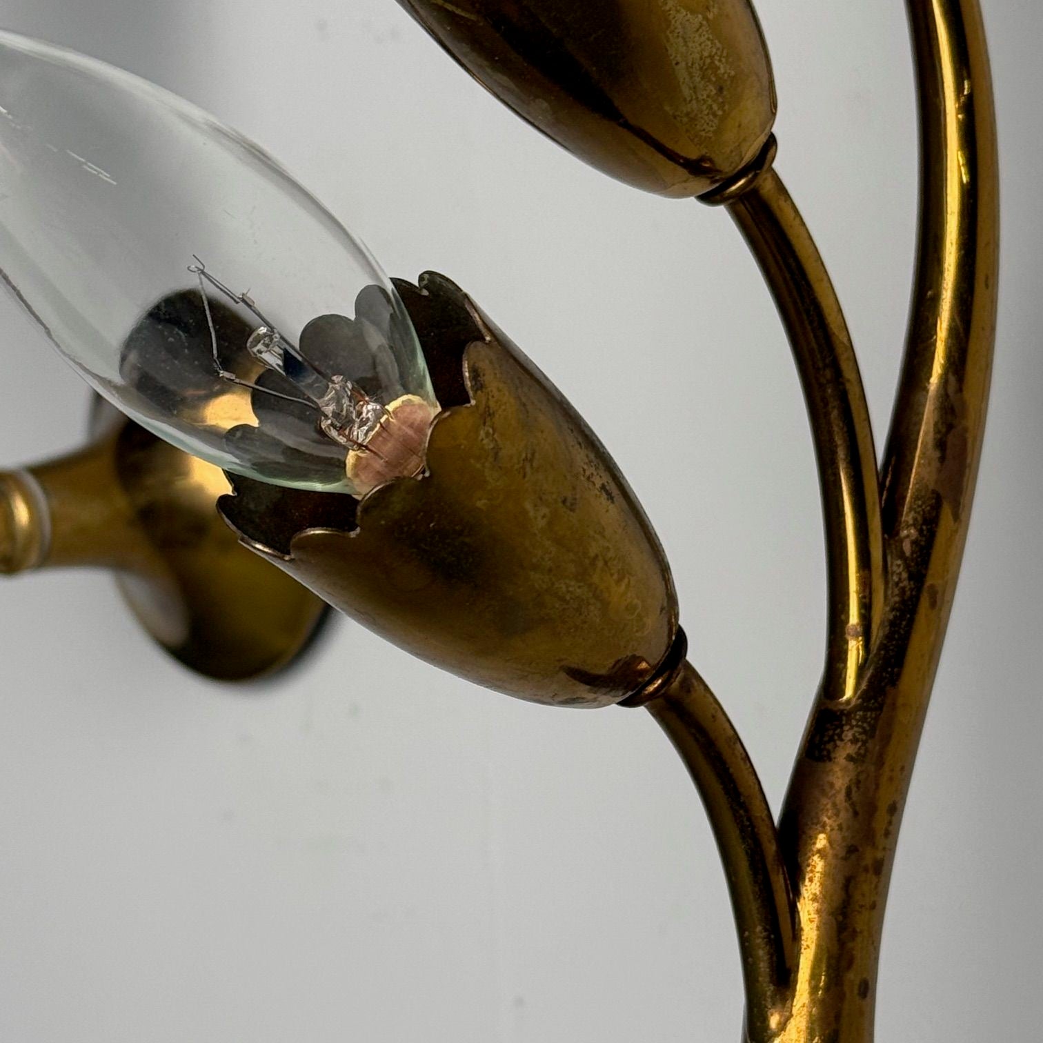 Gio Ponti Attr., Italian Mid-Century Modern, Wall Sconces, Brass, Flower Shape