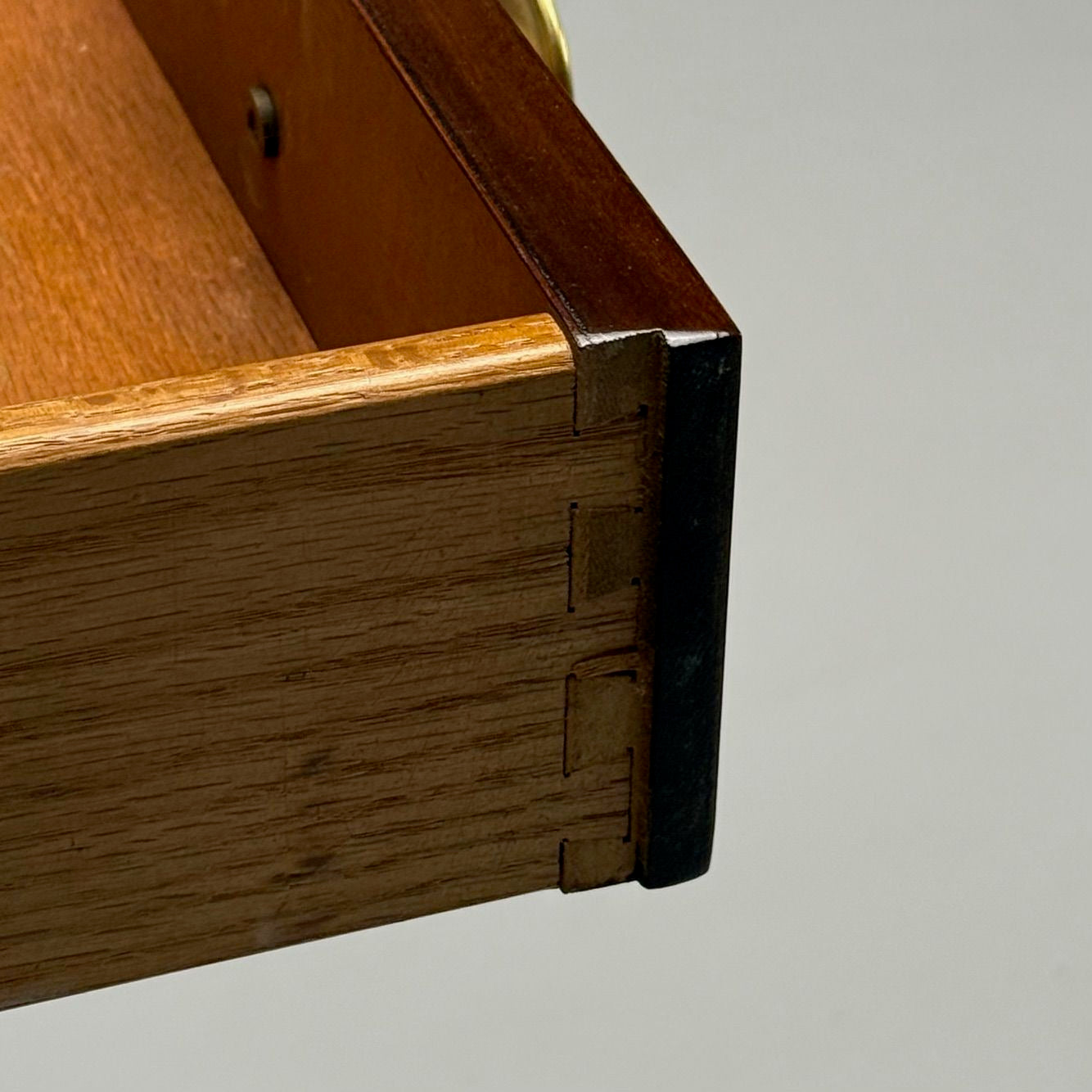 Kittinger, English Regency, Campaign Desk, Rosewood, Satinwood, Brass, USA 1950s