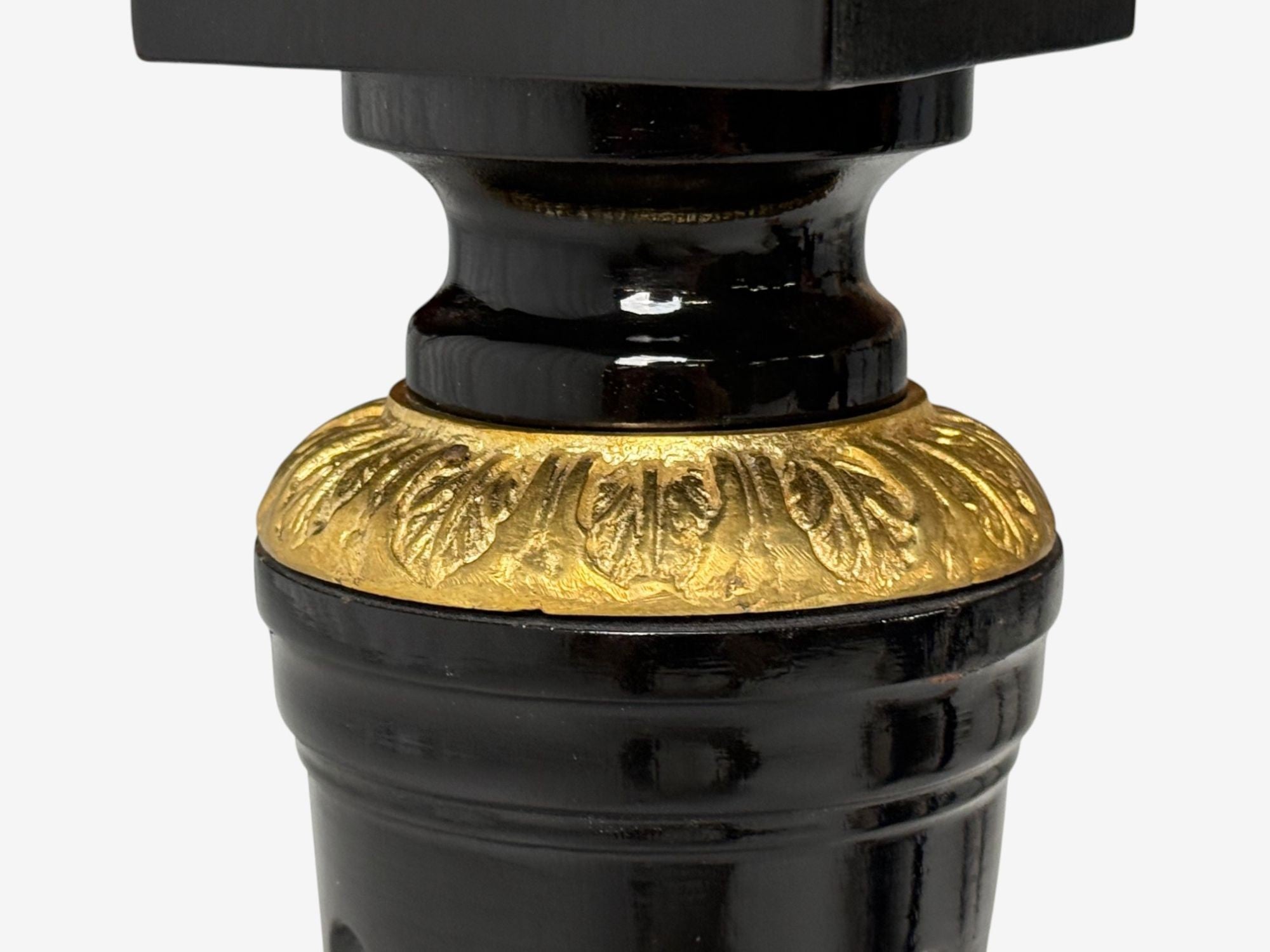 Hollywood Regency, Black Lacquer, Bronze, Ebonized Dining Table, France, 1940s