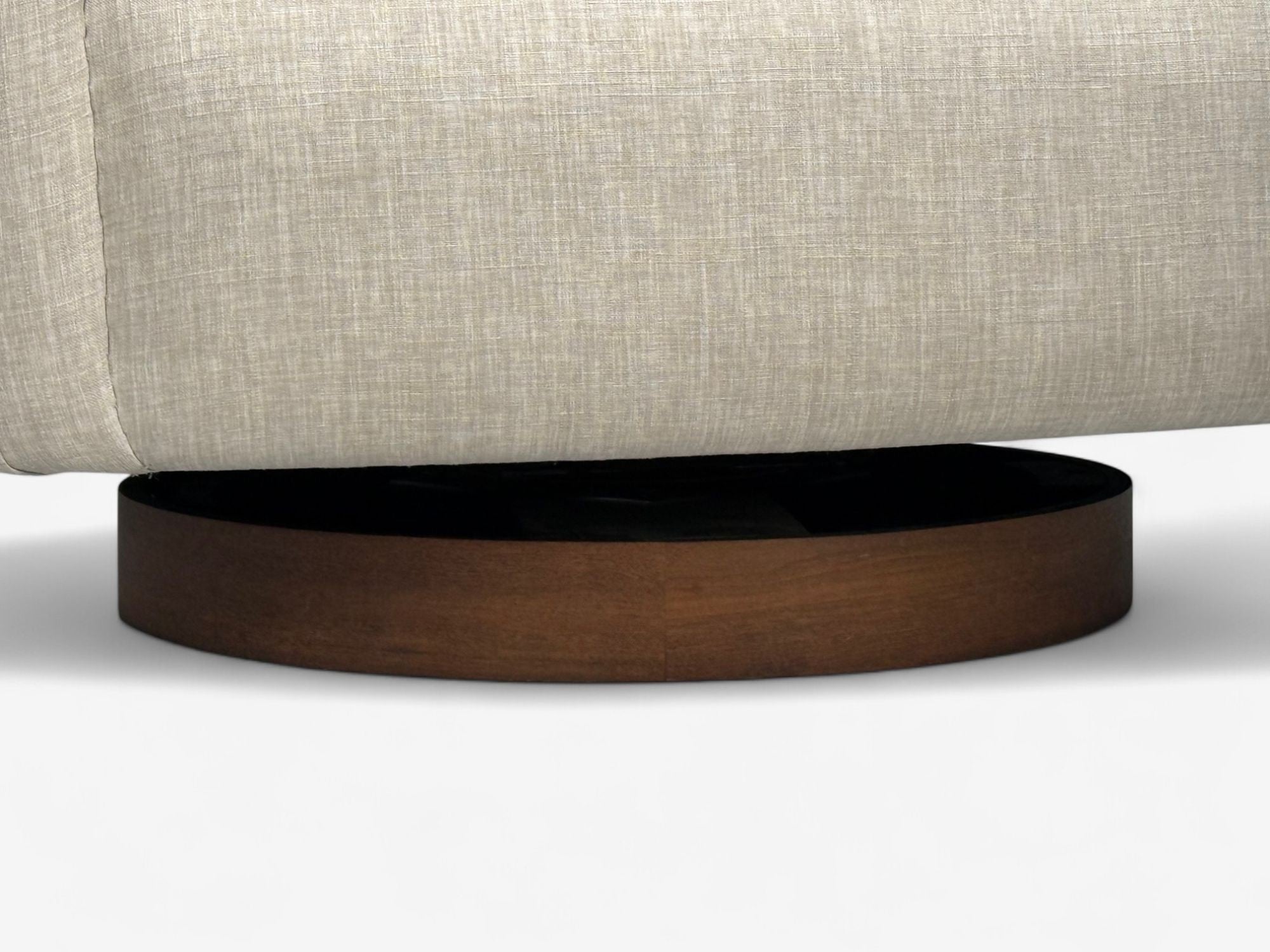 Milo Baughman, Beige Upholstery, Walnut, Tilt & Swivel Chairs, USA, 1970s