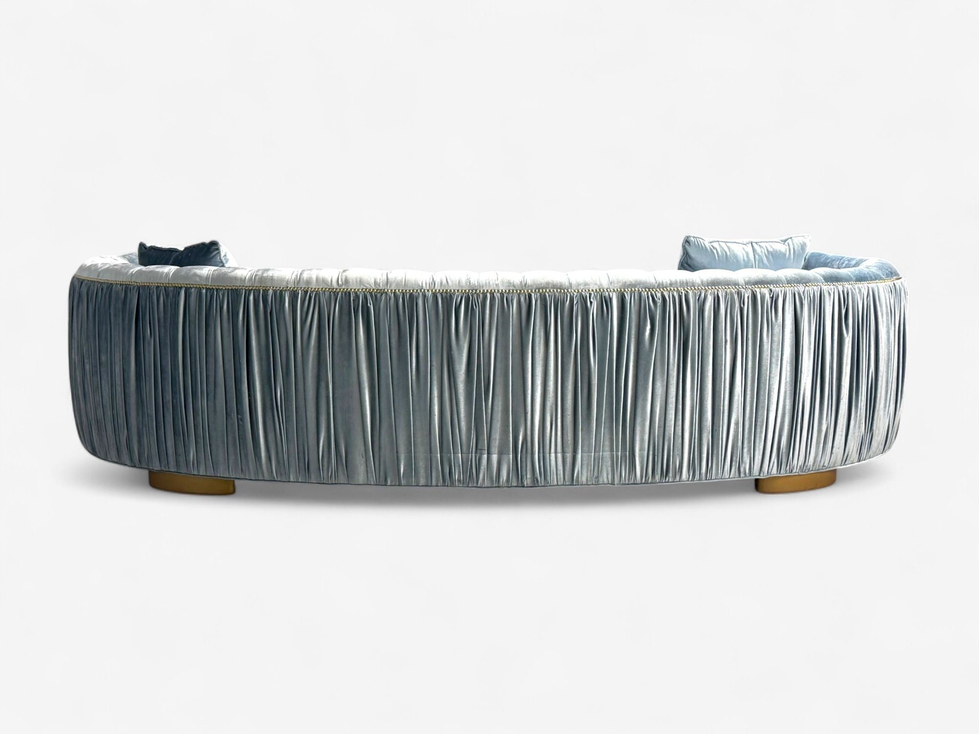 Emma Curved Sofas by Haute House for Neiman Marcus, Baby Blue Velvet