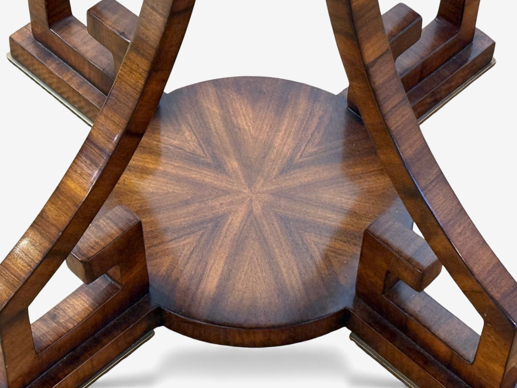 Russian Neoclassical, Burlwood, Brass, Gueridons, France, 1950s