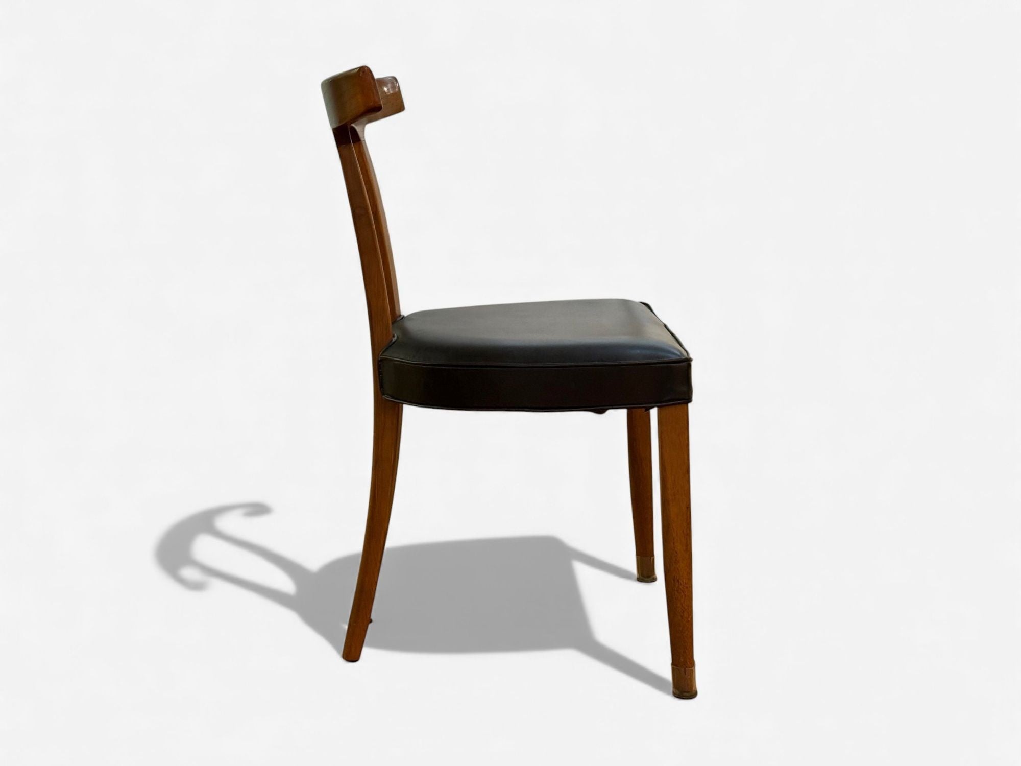 Ole Wanscher, Teak, Leatherette, T-Back Occasional Chairs, Denmark, 1960s