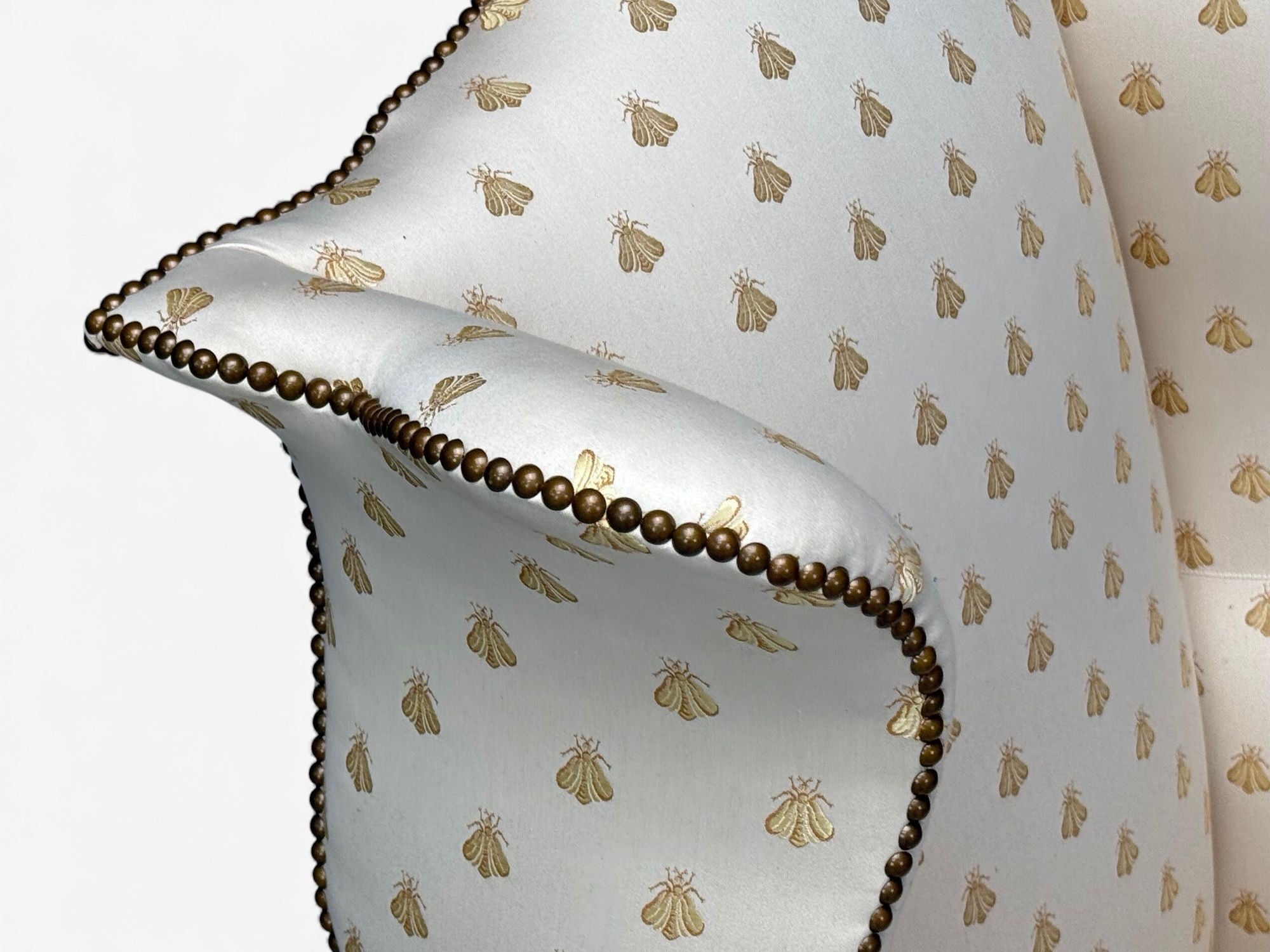 Queen Anne , Scalamandre Fabric, Mahogany, Wingback Chair, England, 19th c.