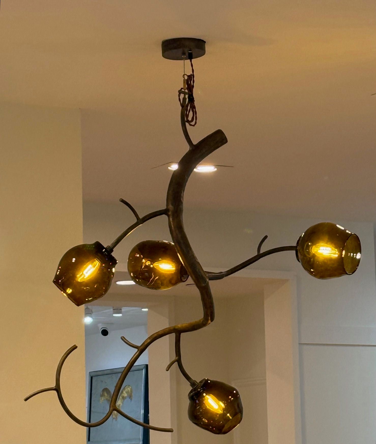 Christopher Poehlmann, Modern Blossom Pendant Chandelier, Silvered Glass, 21st C
