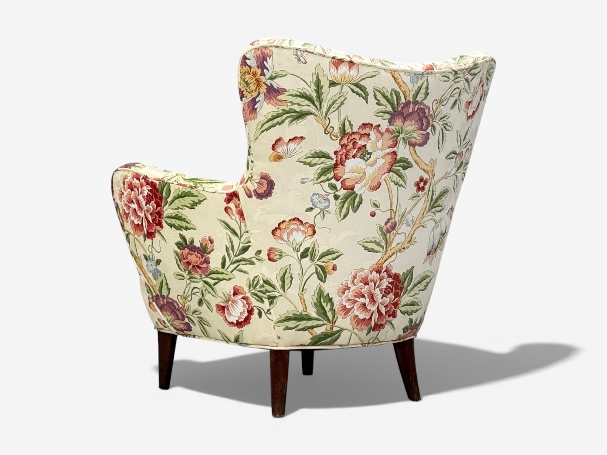 Ernst Schwadron Style, Mahogany, Fabric, Organic Lounge Chairs, USA, 1960s