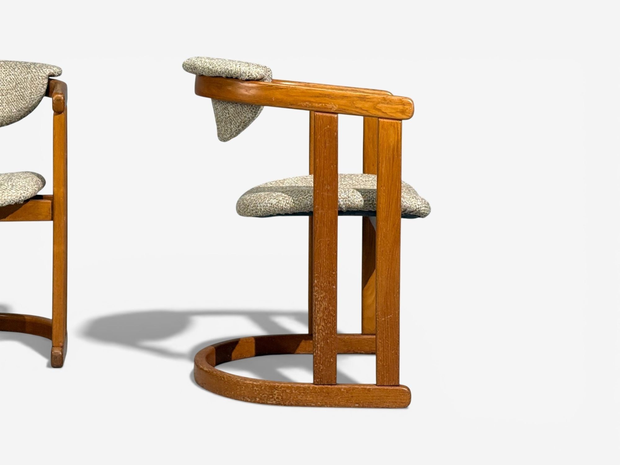 German Modern, Occasional Chairs, Tweed, Beech, Germany, 1960s