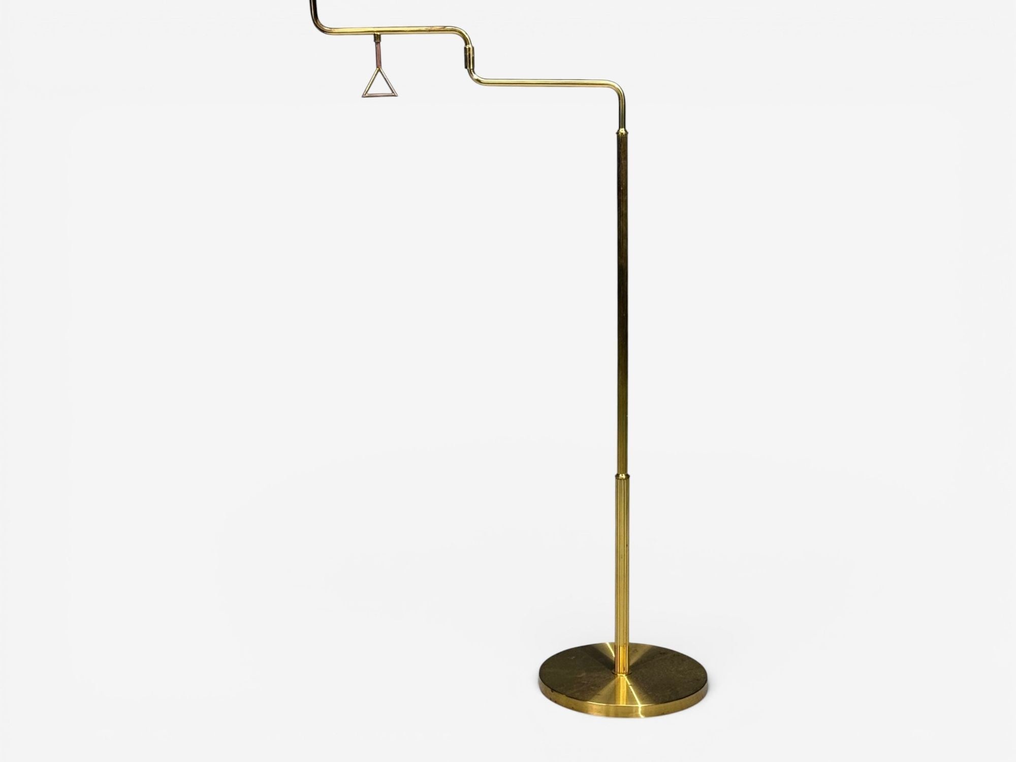 Armaturhantverk Göteborg, Articulating Floor Lamp, Brass, Fabric, Sweden, 1960s