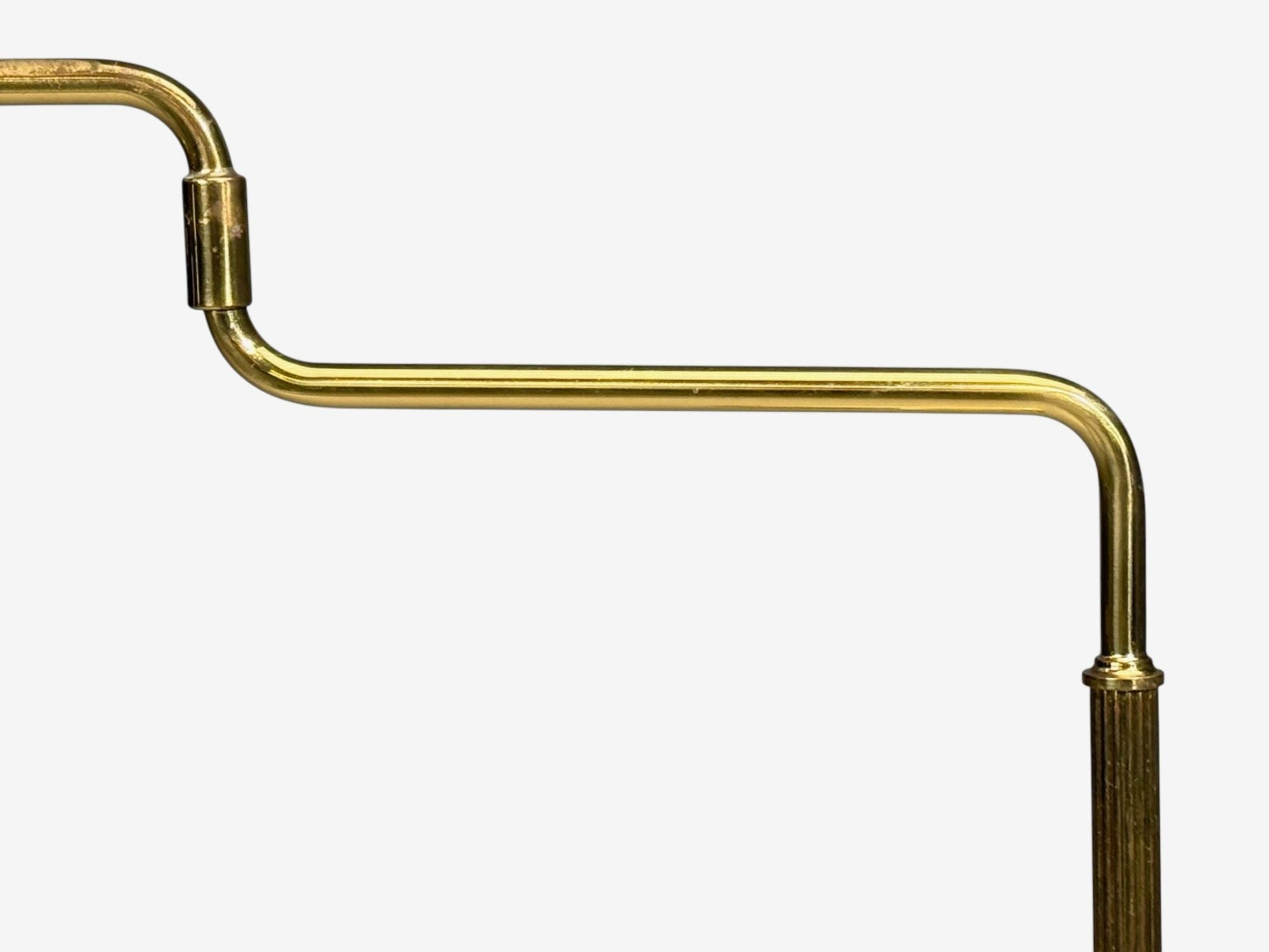 Armaturhantverk Göteborg, Articulating Floor Lamps, Brass, Fabric, Sweden, 1960s