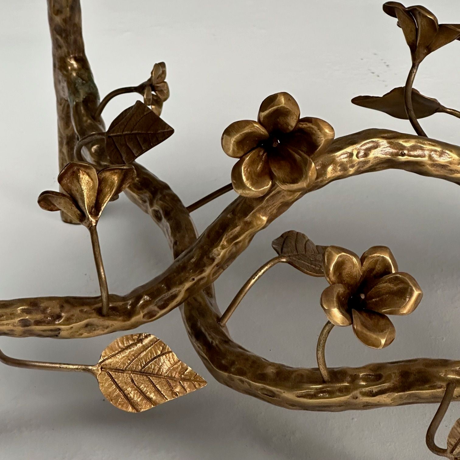 Giacometti Style, Hammered Bronze, Brown Velvet, Occasional Benches