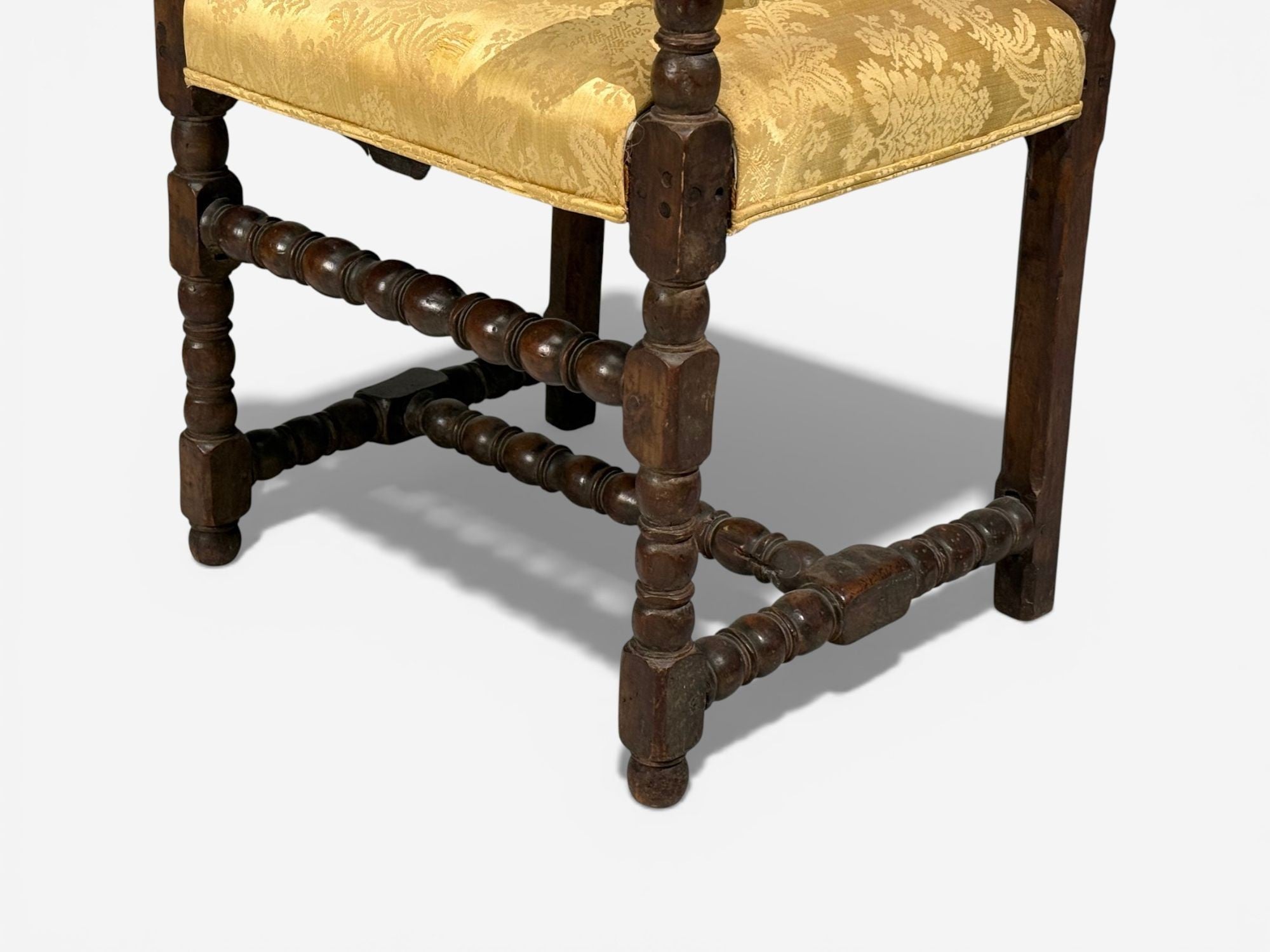 Louis XIII, Barley Twist Occasional Chairs, Fabric, Cherry, France, 17th c.