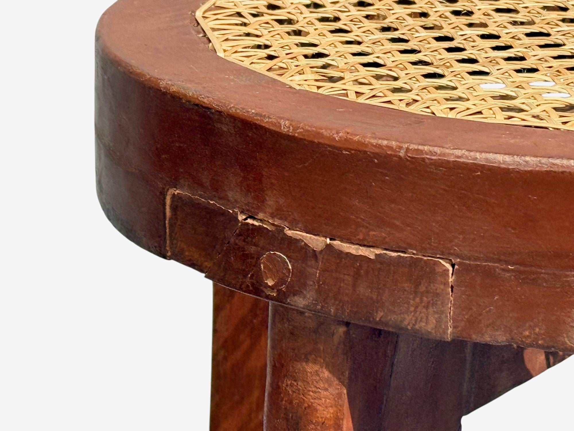 Pierre Jeanneret, High Stools, Cane, Teak, Chandigarh, India c. 1960s