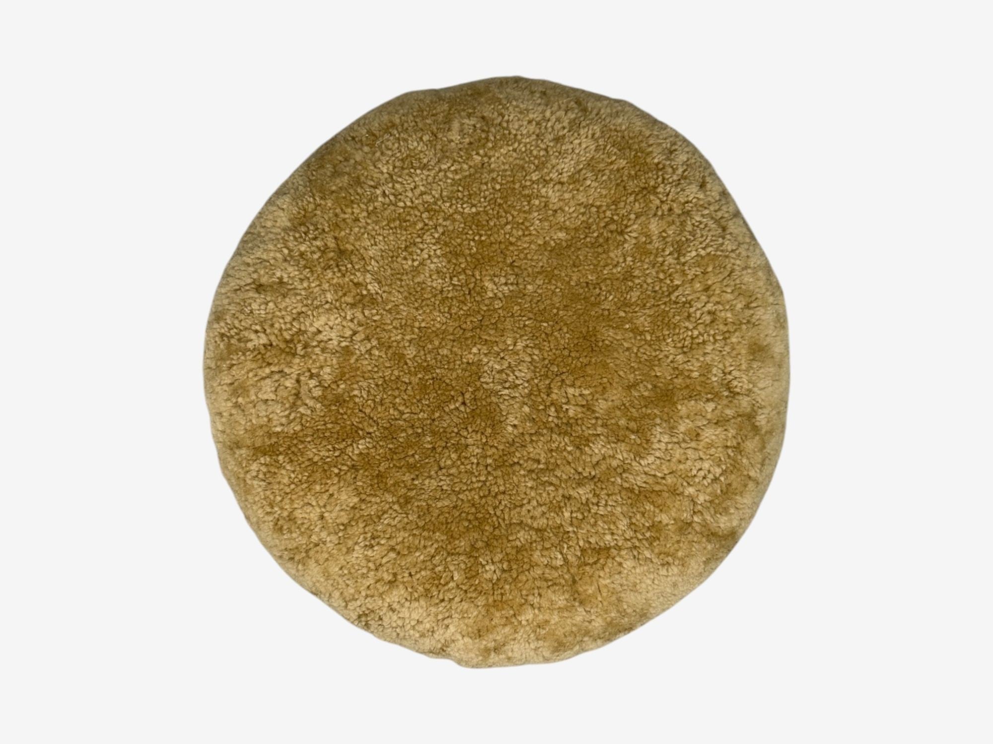 Danish Modern Style, Honey Sheepskin, Maple, Shearling Footstools, 21st C.
