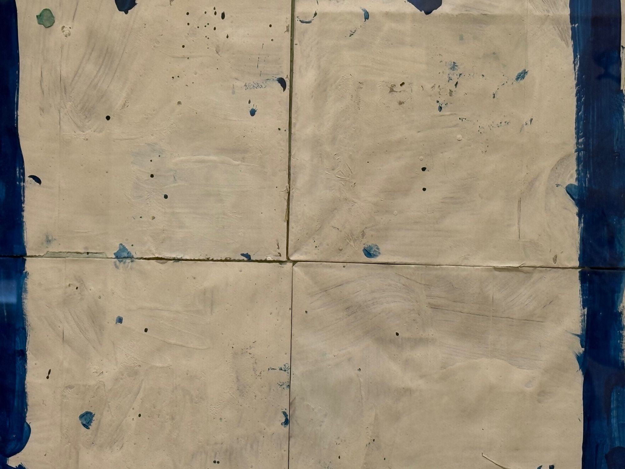 Gary Komarin, Blue and White Contemporary 'Cake' Painting, American, 21st C.