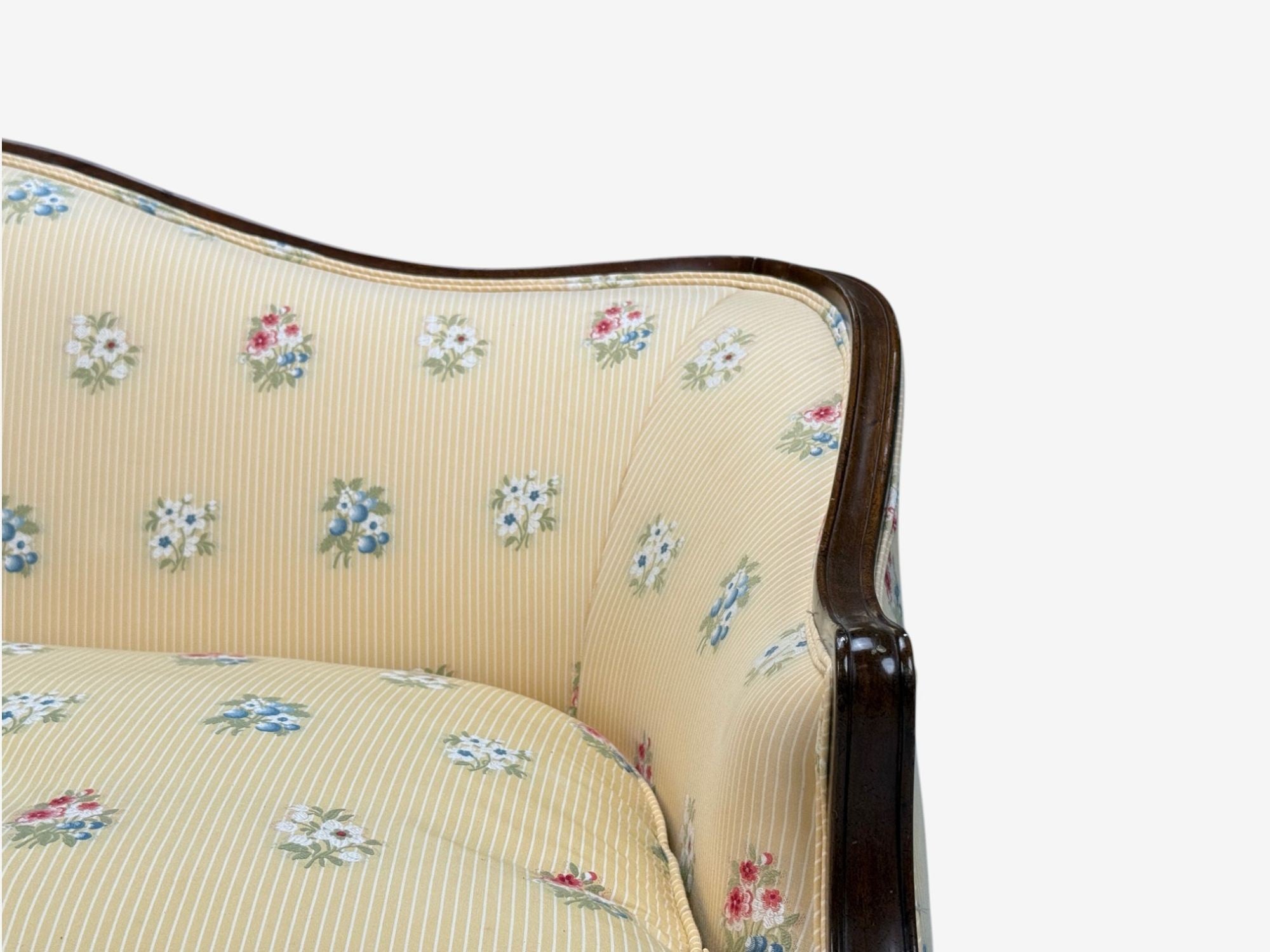 Hepplewhite Style, Mahogany, Scalamandre Upholstery, Loveseat, 1930s