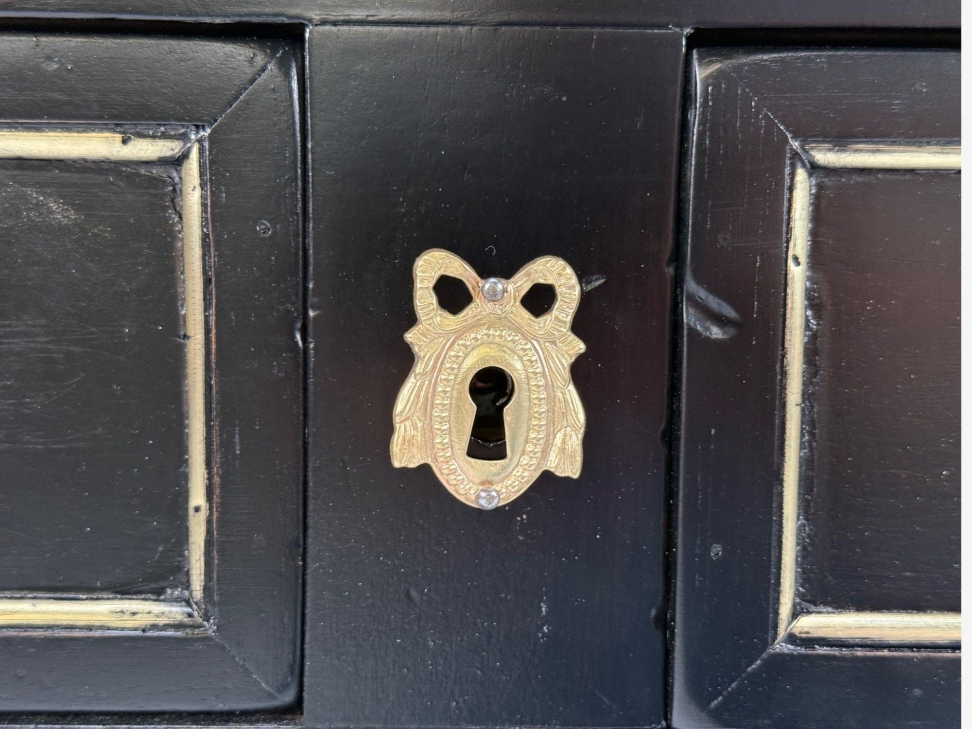 Louis XVI, Hollywood Regency, Bronze, Marble, Ebonized Console, France, 1930s