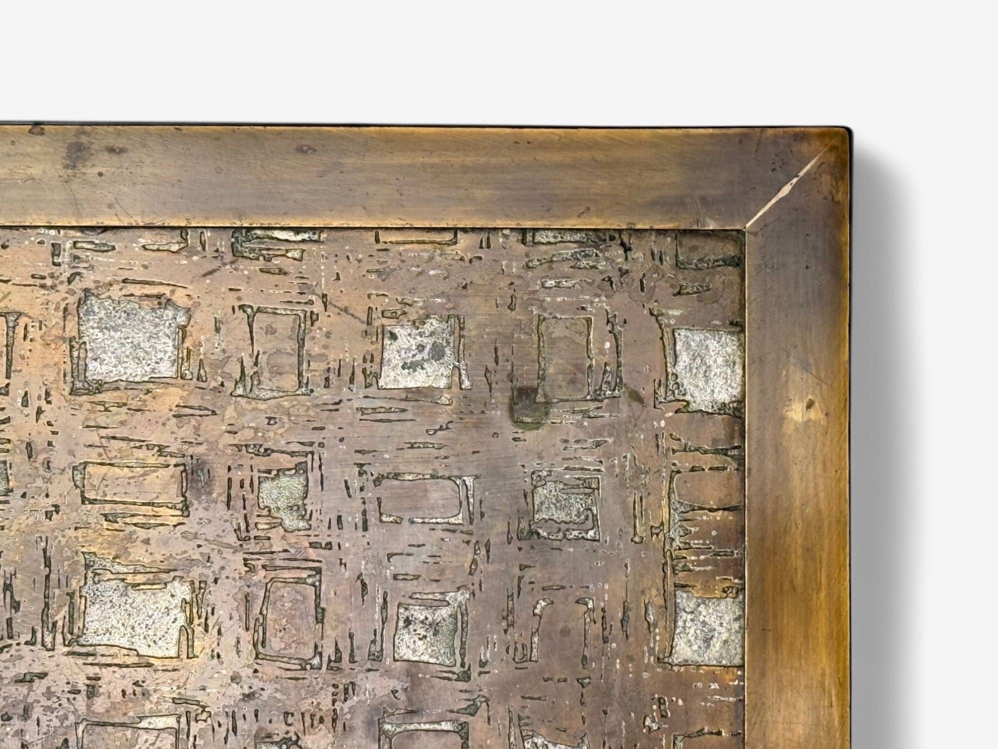 Philip & Kelvin LaVerne, Mid-Century, Etched Bronze Fantasia Coffee Table, 1960s