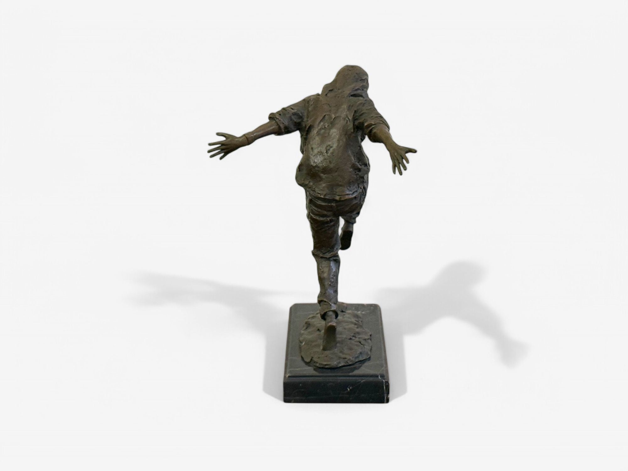 Mid-Century Modern, Bronze, Table-Top Sculpture, Break-dancer Statue, USA, 1980s