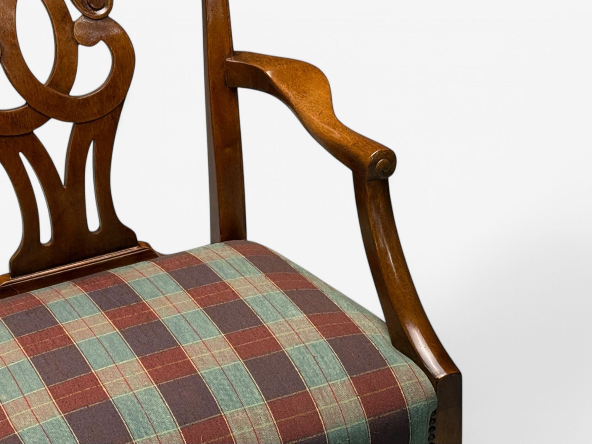 Baker Furniture, Chippendale Style, Mahogany, Eight Dining Chairs, USA, 1950s