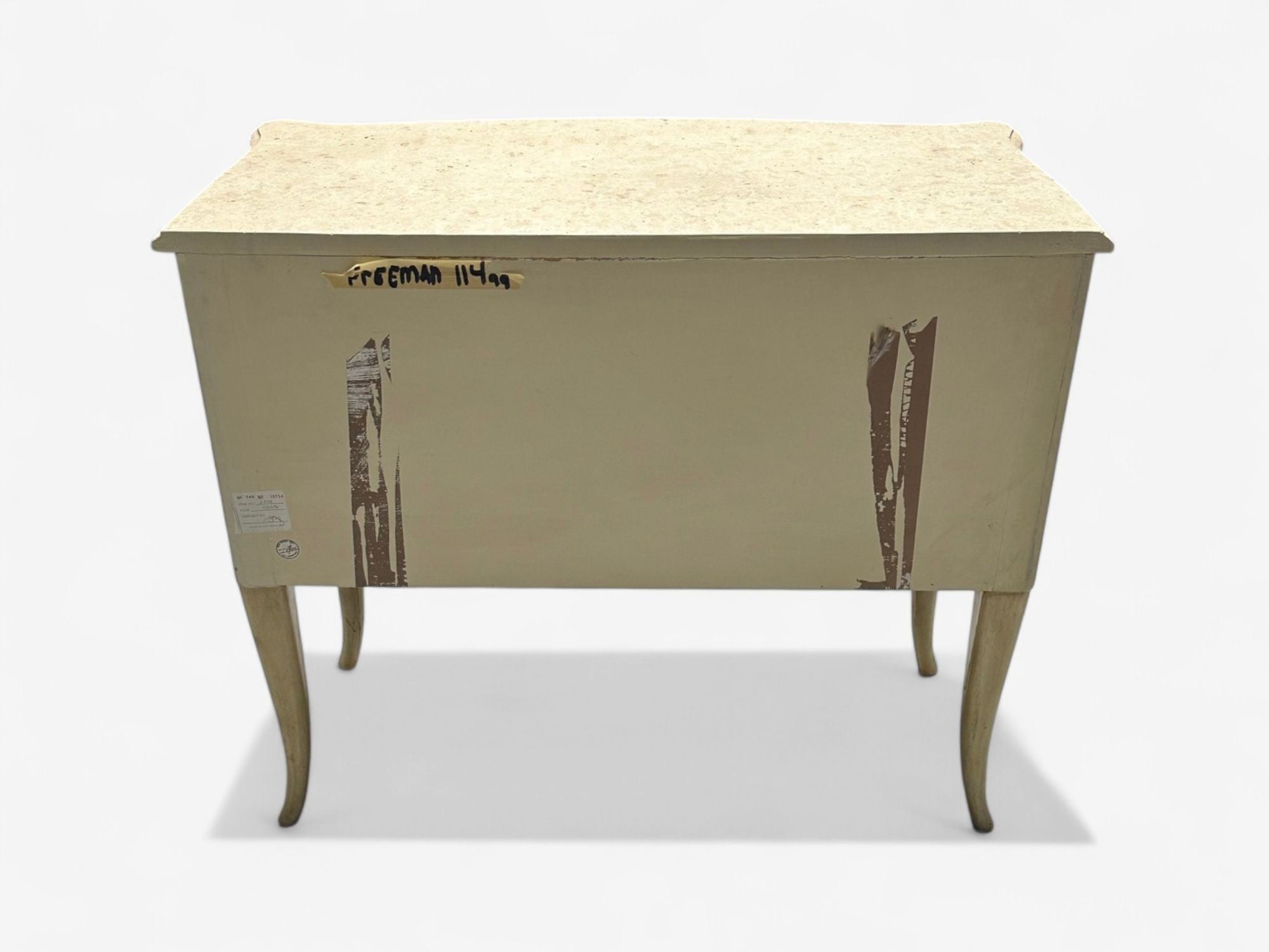 Andre Groult Style, Art Deco, Parchment Paper, Faux Stone, Nightstand, 1990s