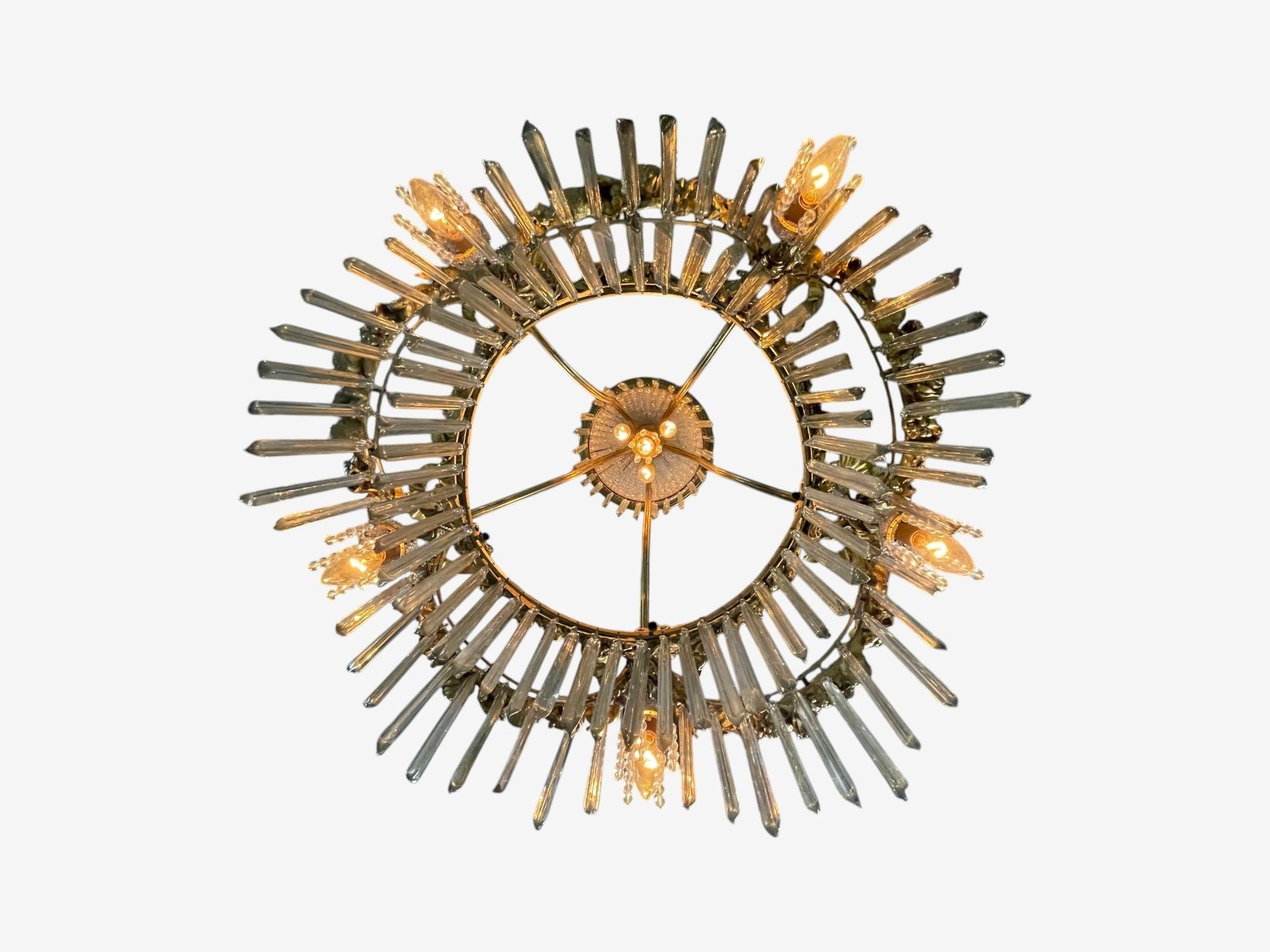 Louis XVI Style, Russian Neoclassical, Bronze, Crystal, Chandelier, France 1900s
