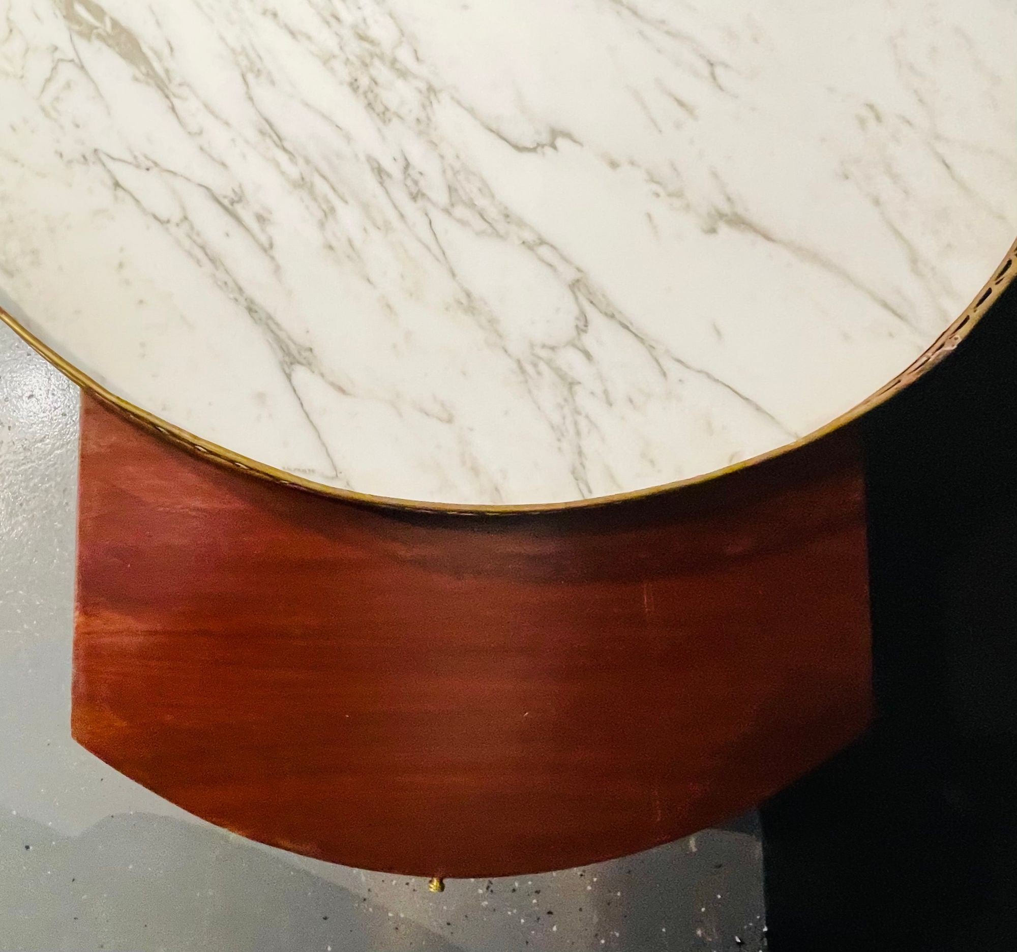 Pair of Marble Top Greek Key Bouillotte or End Tables, Manner of Jansen