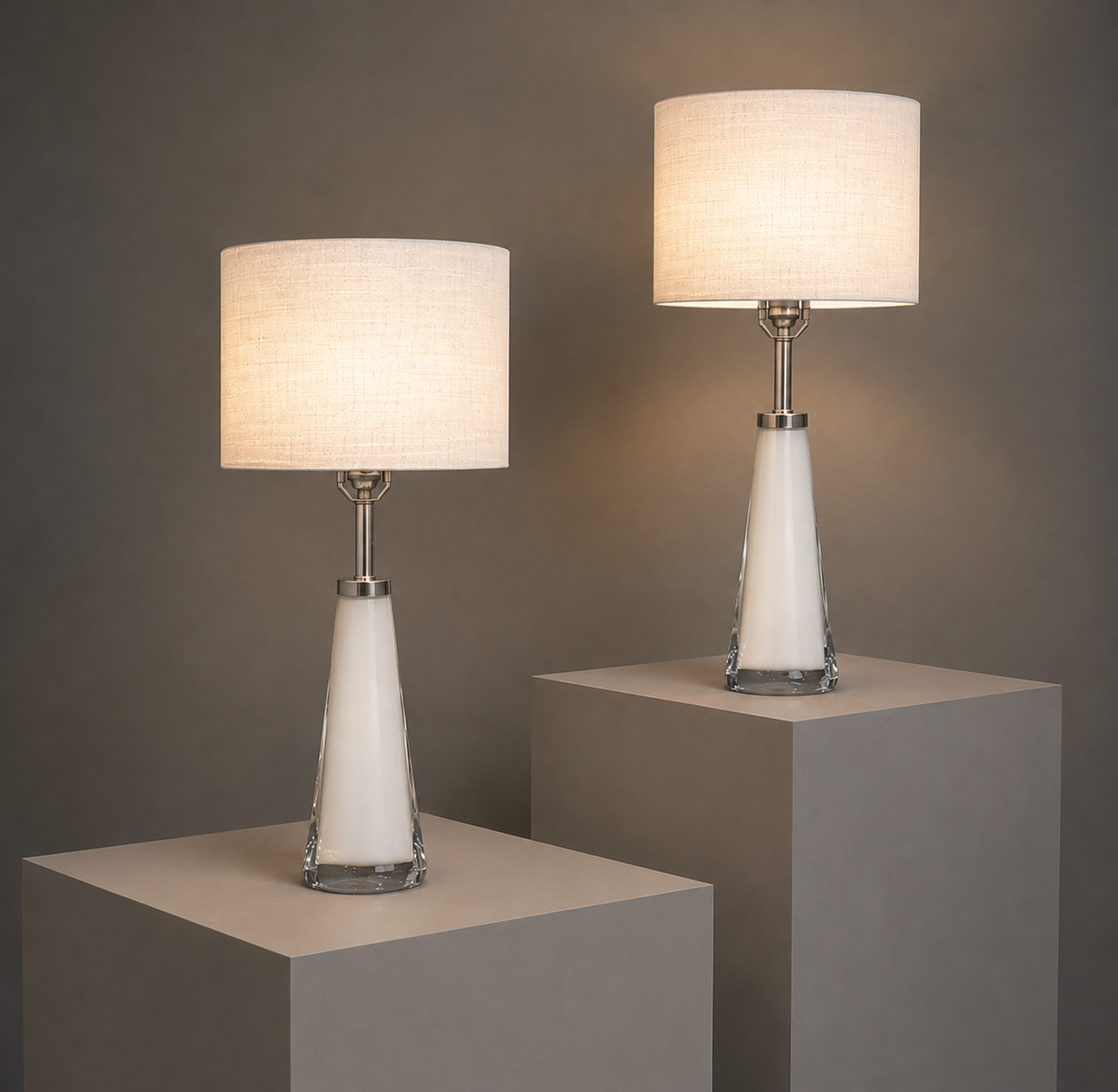 Carl Fagerlund, Swedish Modern, Table Lamps, White Glass, Sweden, 1960s