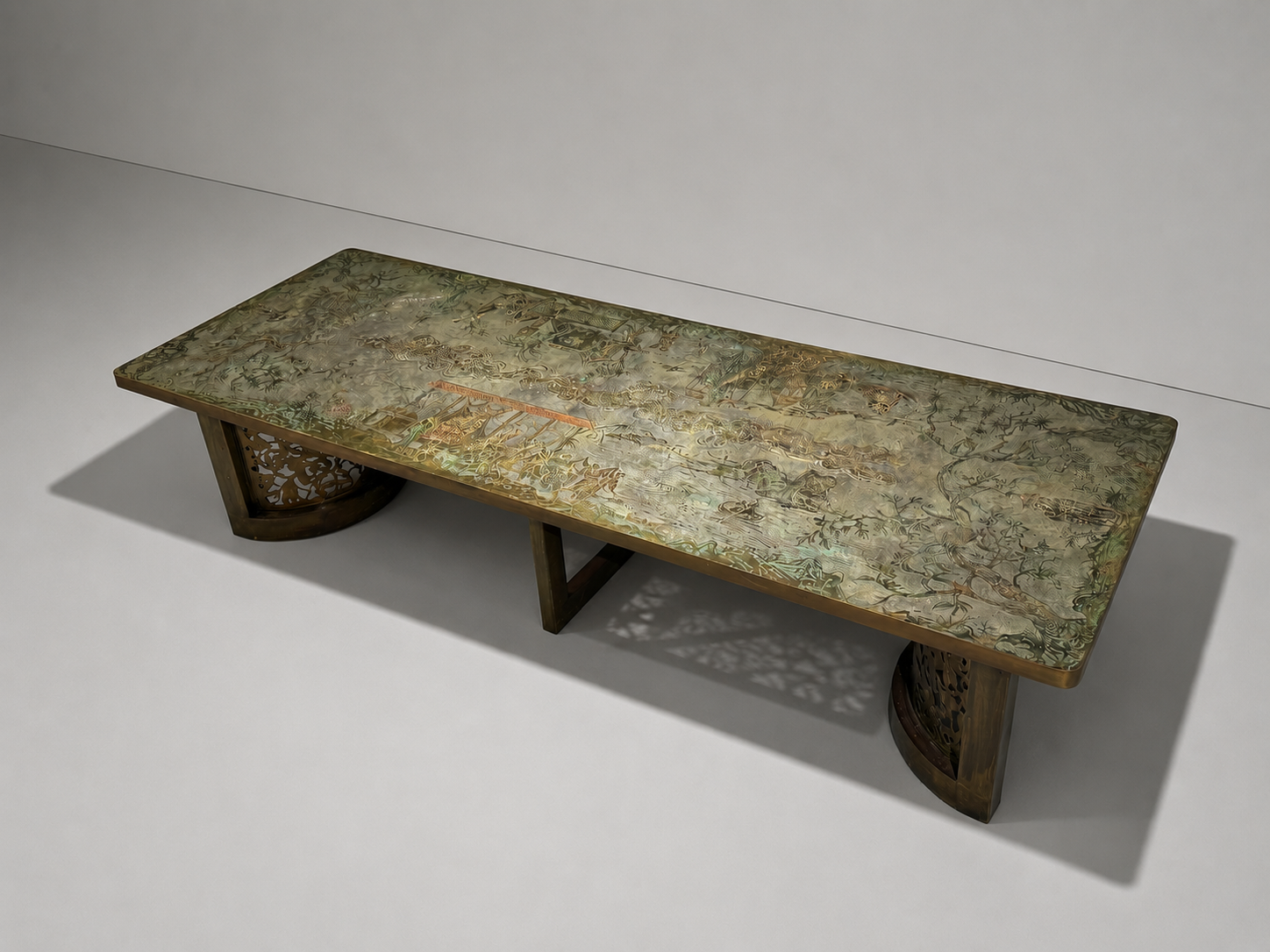 Philip and Kelvin LaVerne, Rare and Important Dining Table, Bronze, USA, 1960s