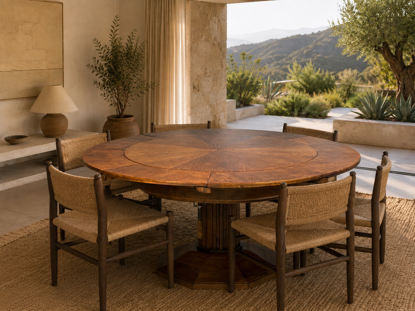 Josef Seiler, Rare Expanding Dining Table, Oak, Germany, 1920s