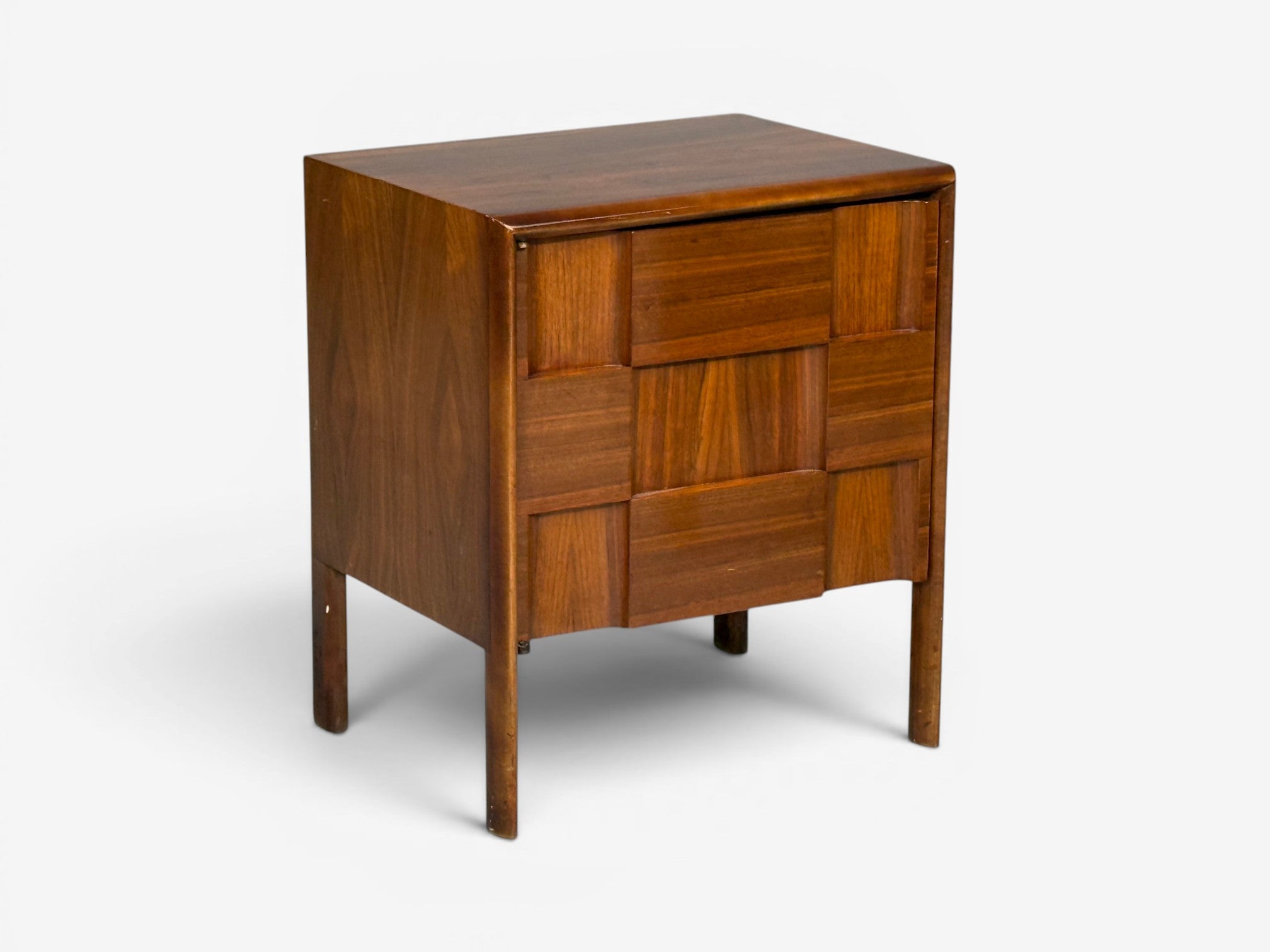 Edmond J. Spence, Sculptural Nightstands, Walnut, Sweden, 1950s
