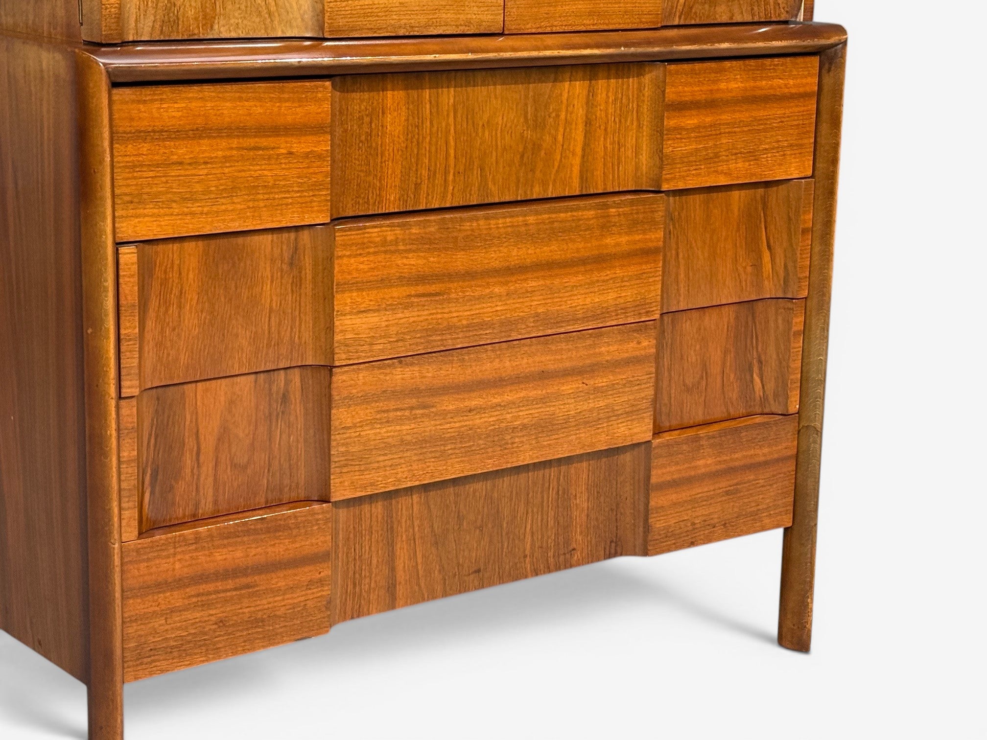 Edmond J. Spence, Sculptural Highboy, Walnut, Sweden, 1950s