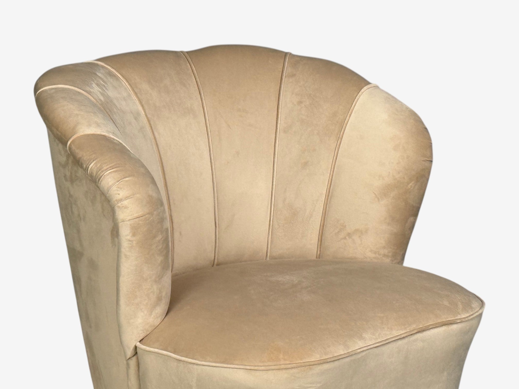Asko, Finnish Modern, Lounge Chairs, Beige Velvet, Beech, Finland, 1950s