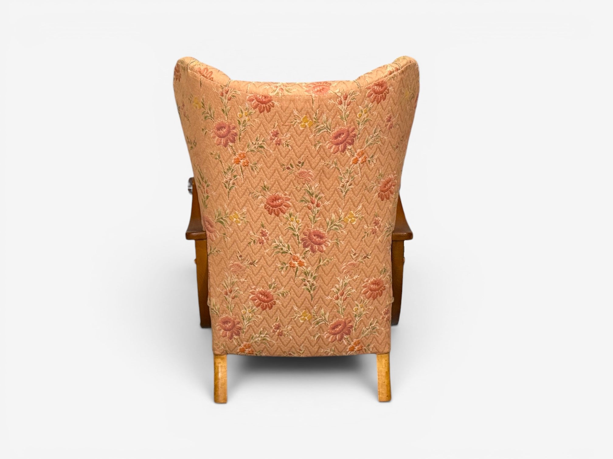 Swedish Modern, Lounge Chairs, Braided Wood, Fabric, Sweden, 1930s