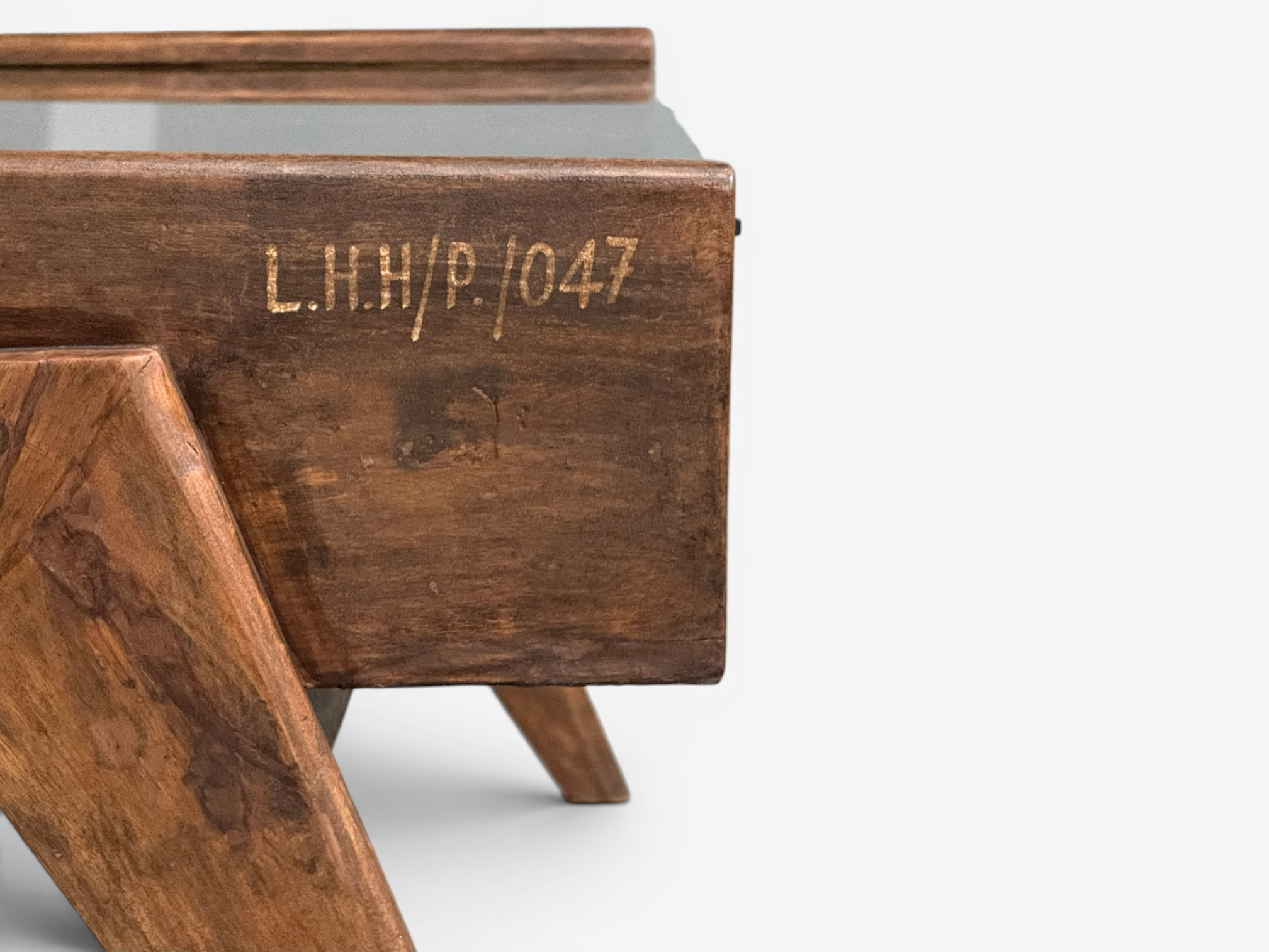 Pierre Jeanneret, Coffee Table, Teak, Glass, Chandigarh, India, 1960s