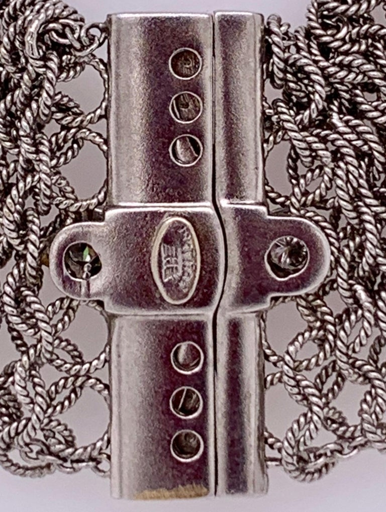 Estate Art Deco Style 18 Karat White Gold and Diamond Mesh Necklace