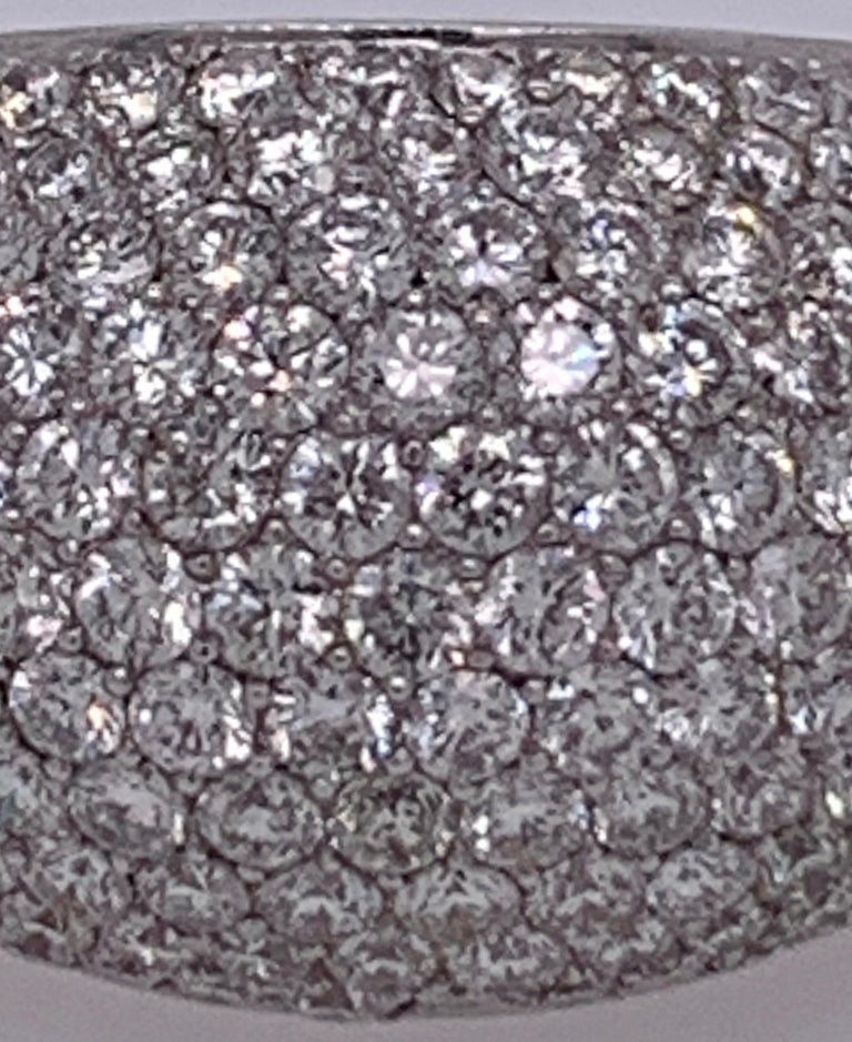 Unisex White Gold 18 Karat 10 Carat Diamond Cluster Ring 10.7 Grams