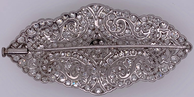 18K Gold Art Deco Vintage Diamond Cluster Brooch