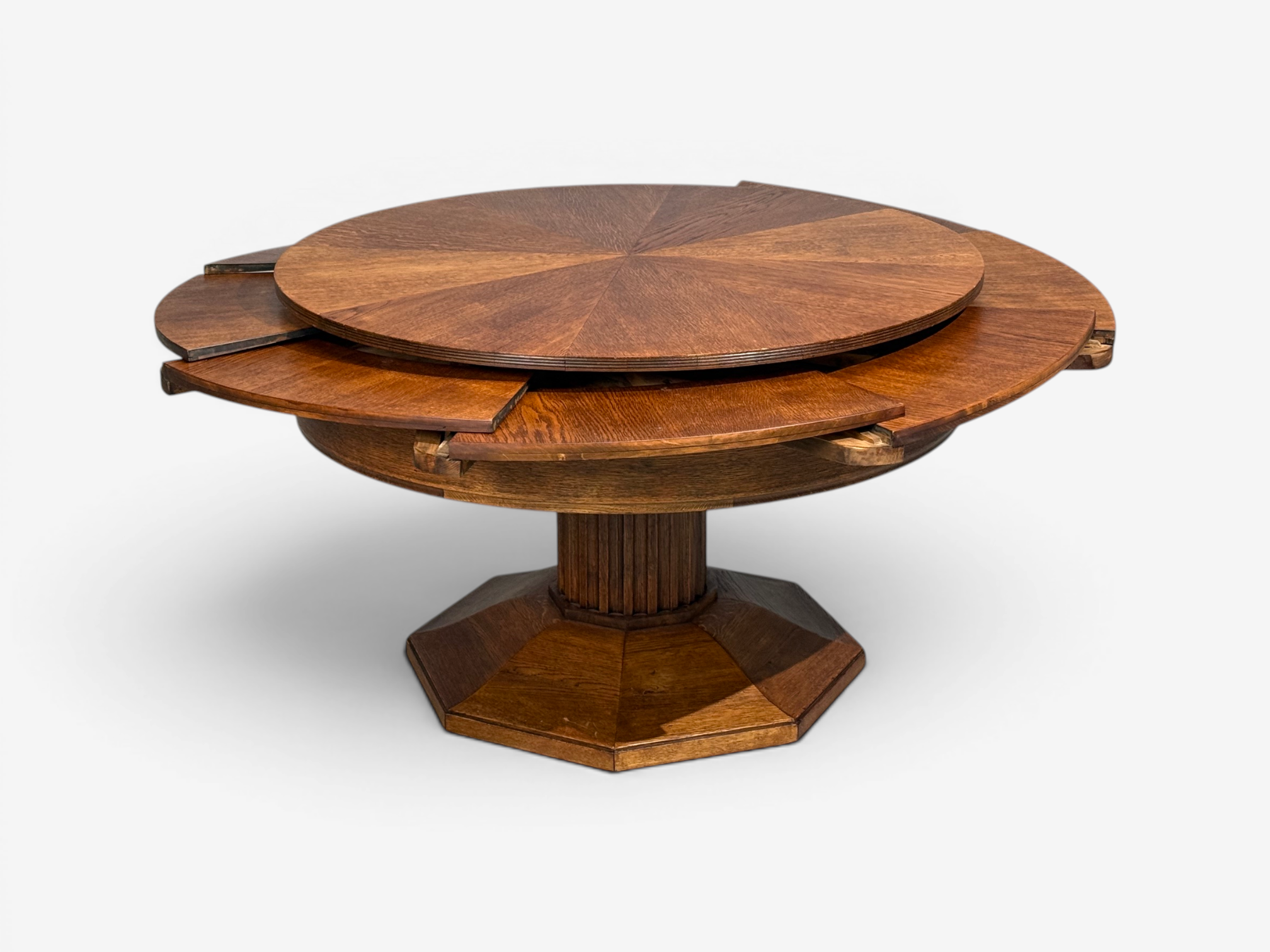 Josef Seiler, Rare Expanding Dining Table, Oak, Germany, 1920s