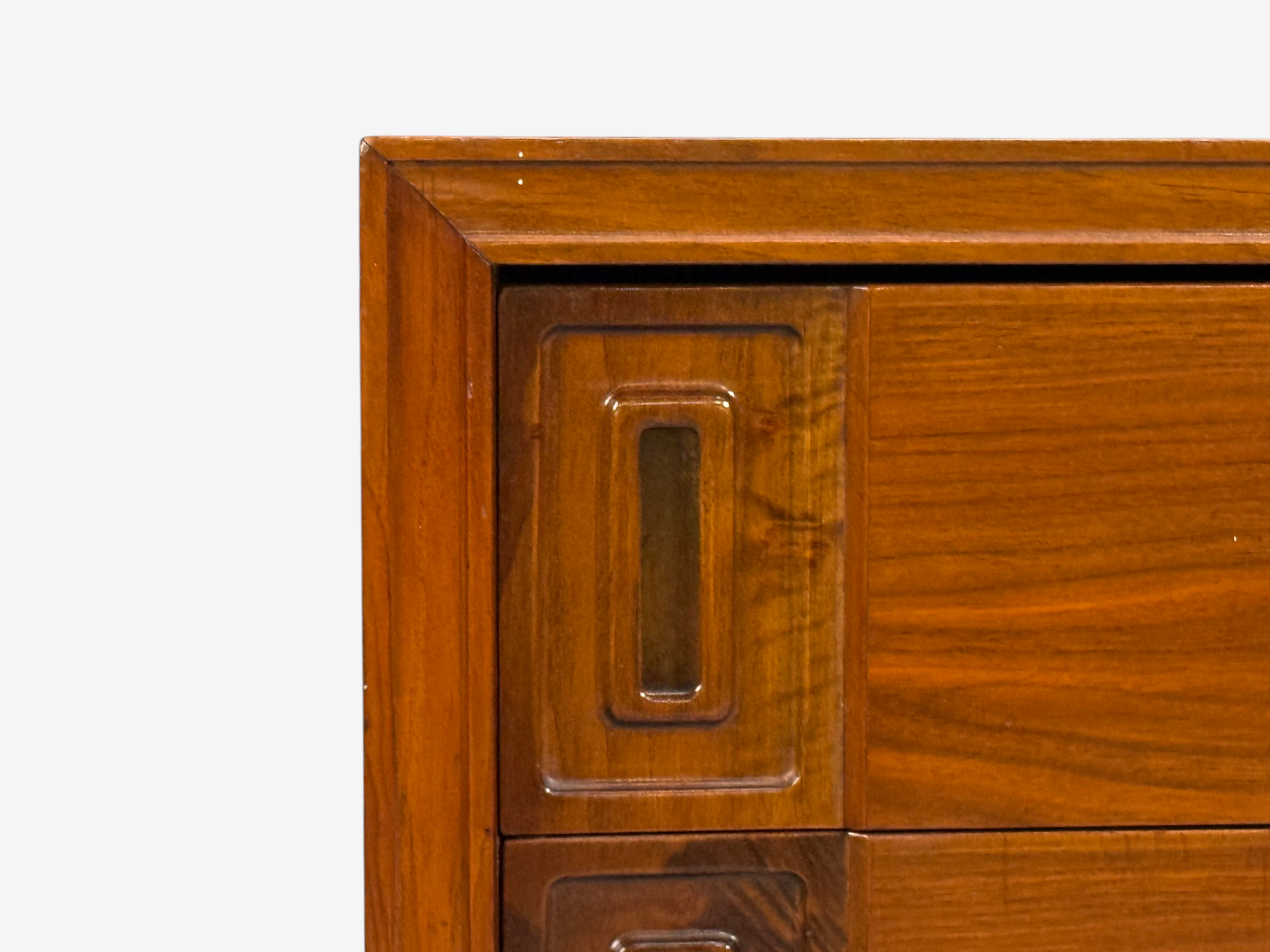 Edmond Spence, Concave Dresser, Stained Wood, Brass, Sweden, 1950s